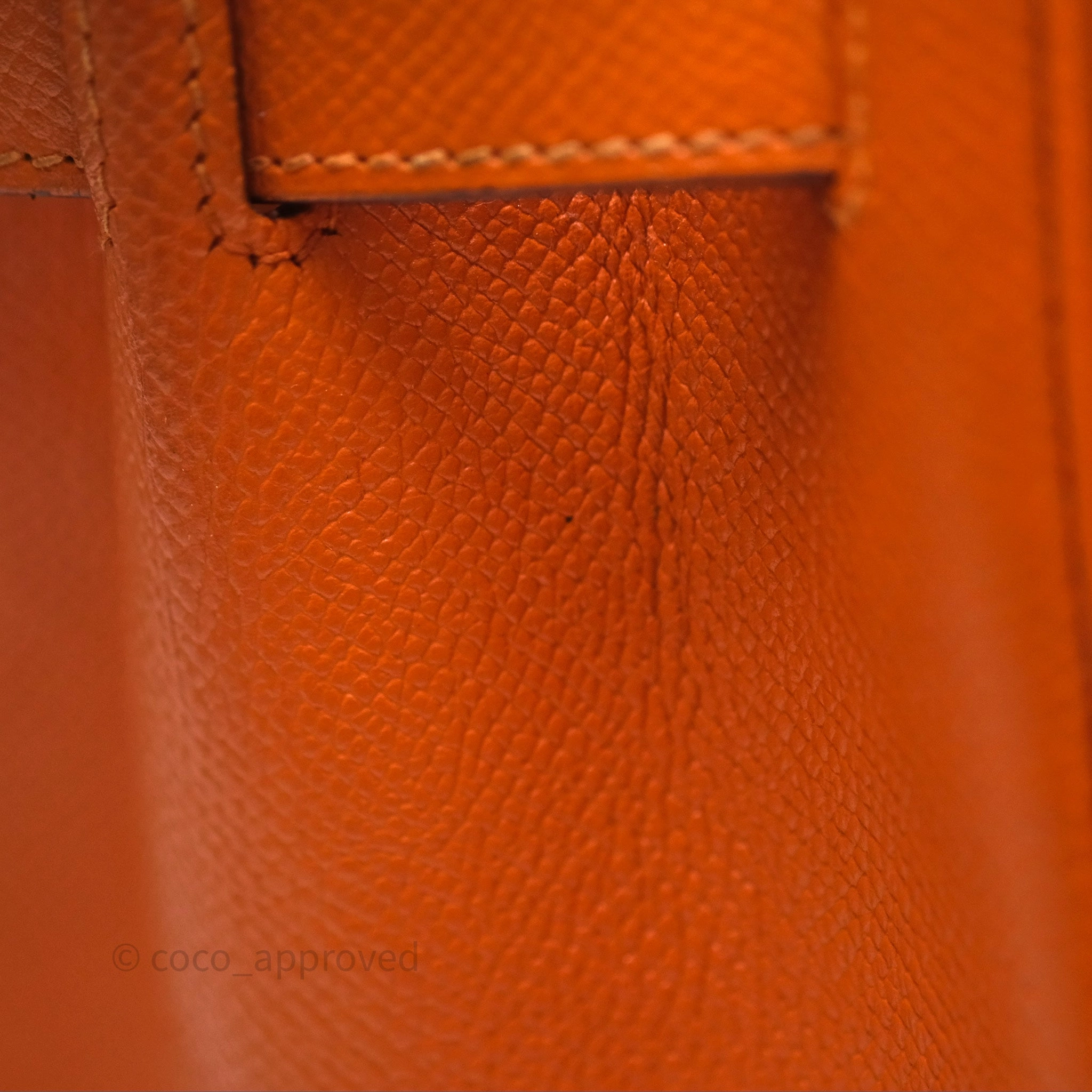 Herms Birkin 30 Retourne Orange Epsom Palladium Hardware