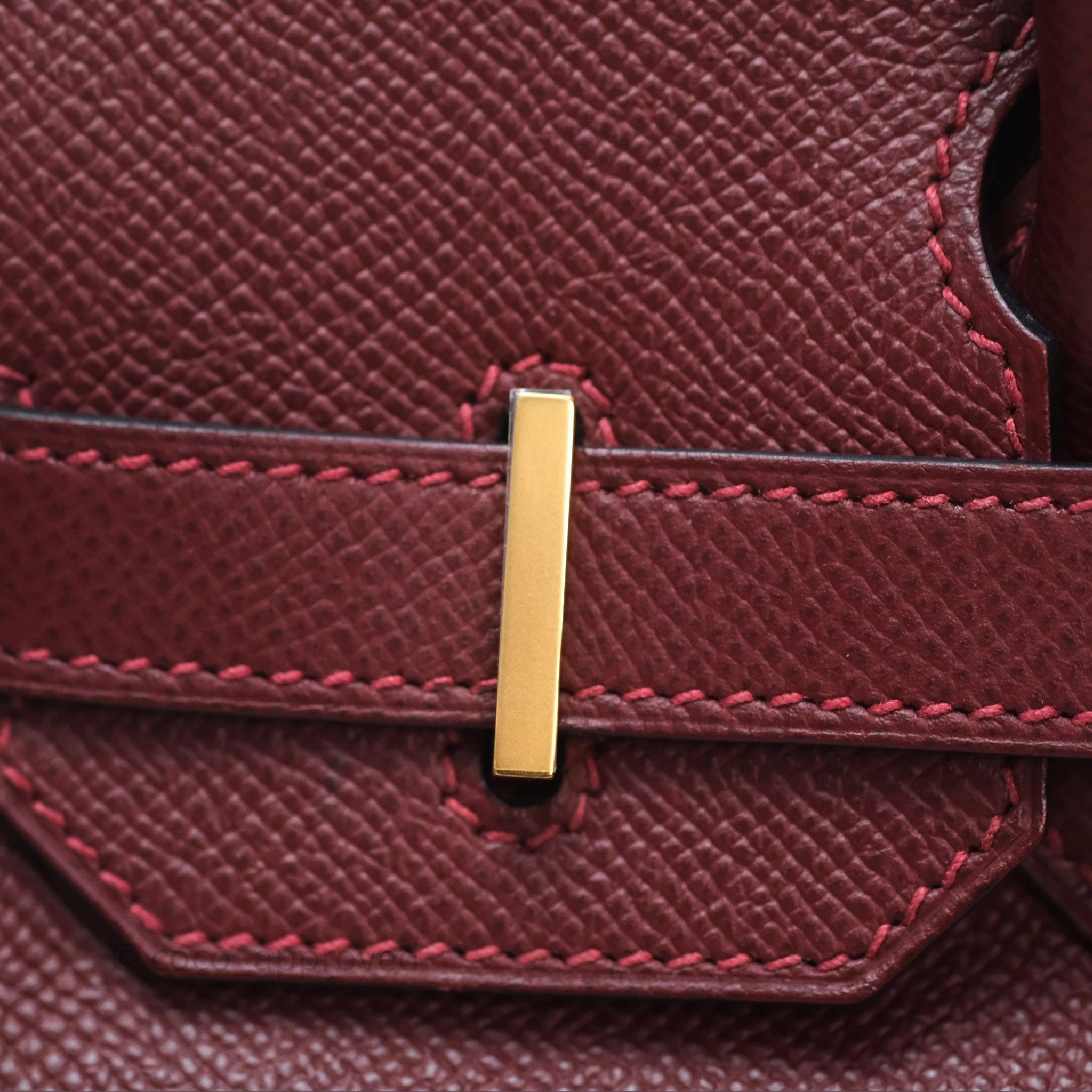 Herms Birkin 30 Retourne Rouge H 55 Epsom Gold Hardware