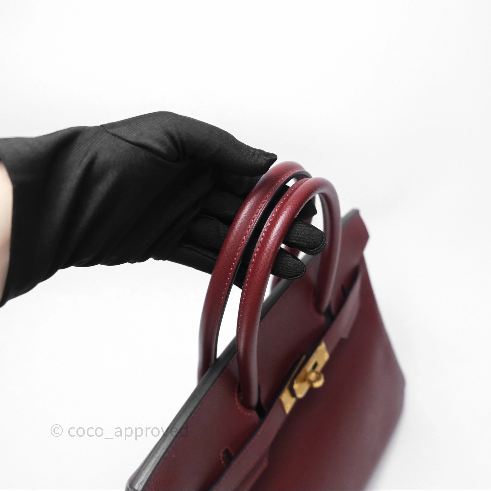 Herms Birkin 30 Retourne Rouge H 55 Epsom Gold Hardware