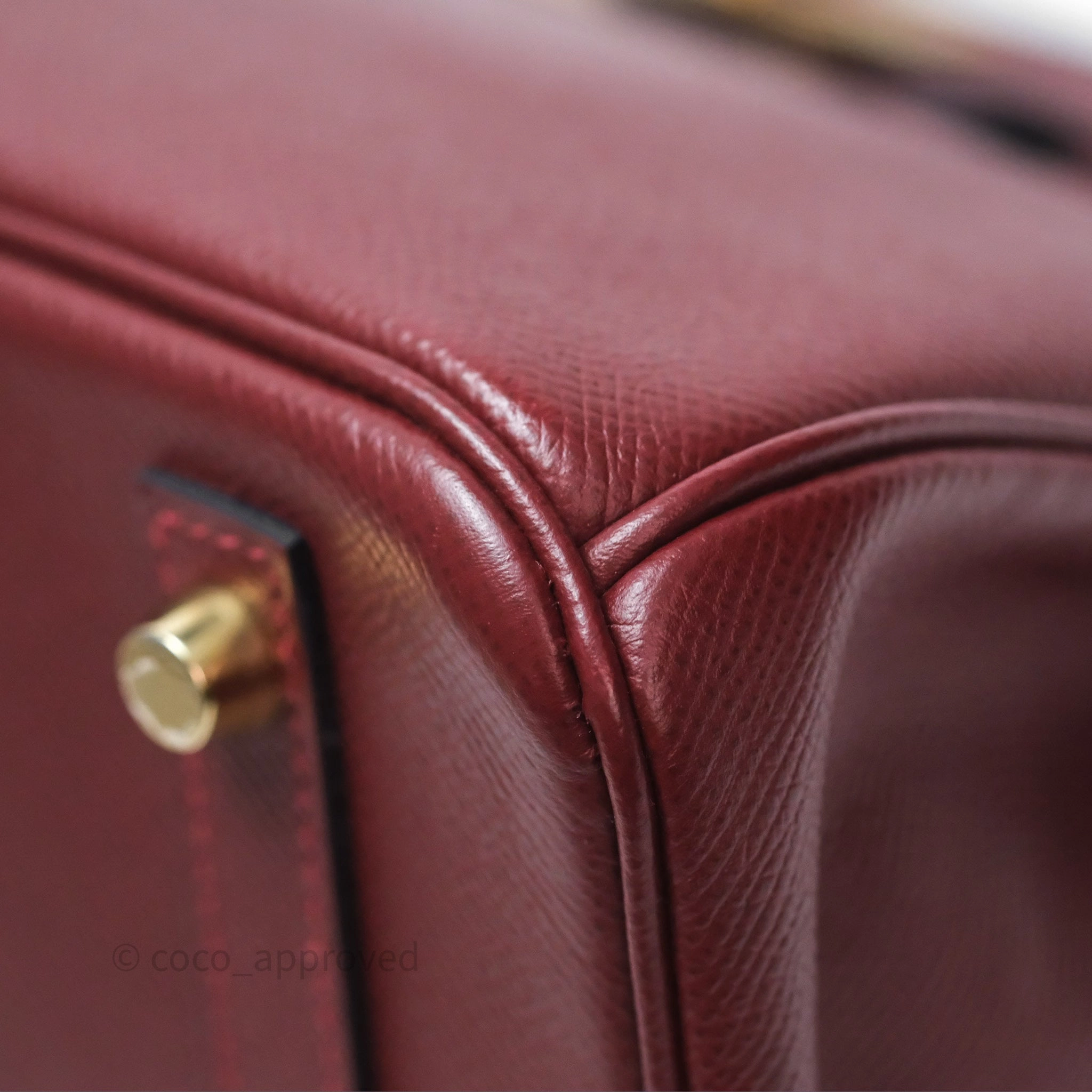 Herms Birkin 30 Retourne Rouge H 55 Epsom Gold Hardware