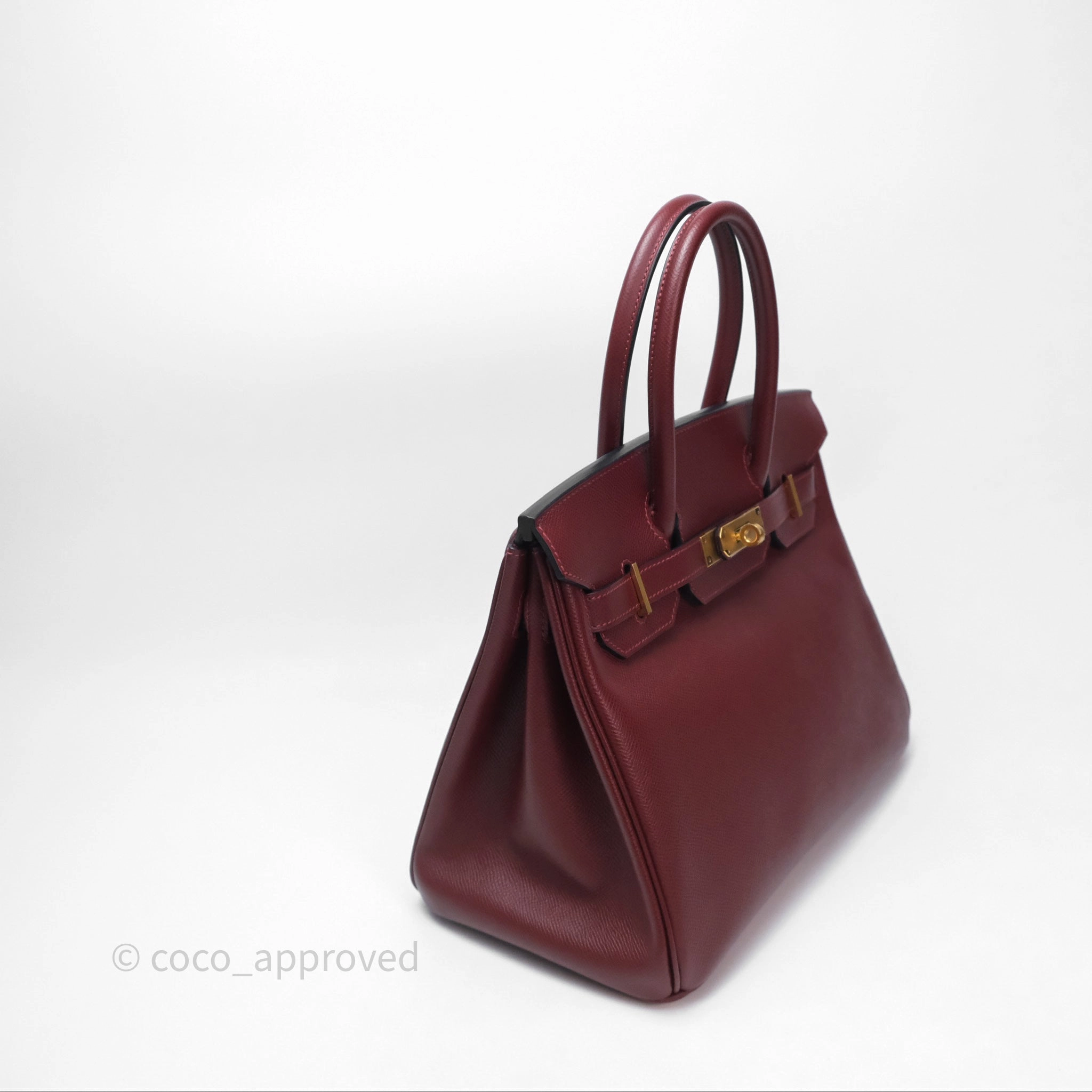 Herms Birkin 30 Retourne Rouge H 55 Epsom Gold Hardware