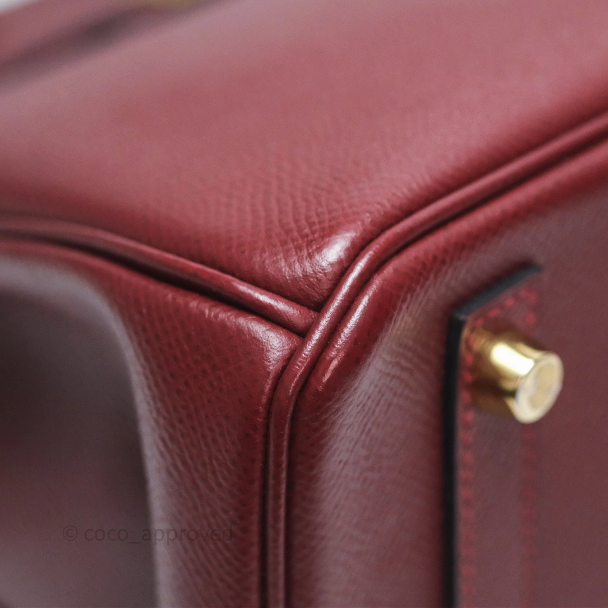 Herms Birkin 30 Retourne Rouge H 55 Epsom Gold Hardware