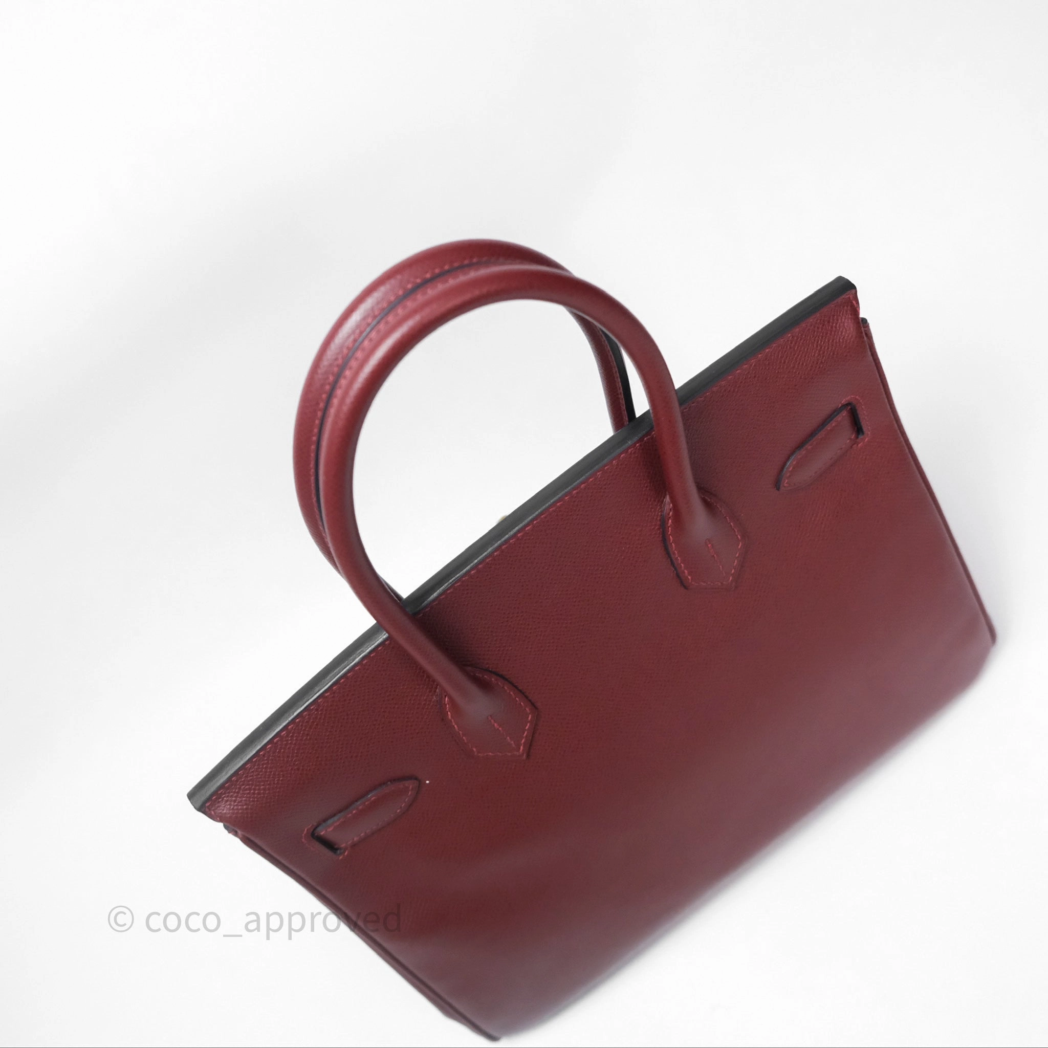 Herms Birkin 30 Retourne Rouge H 55 Epsom Gold Hardware