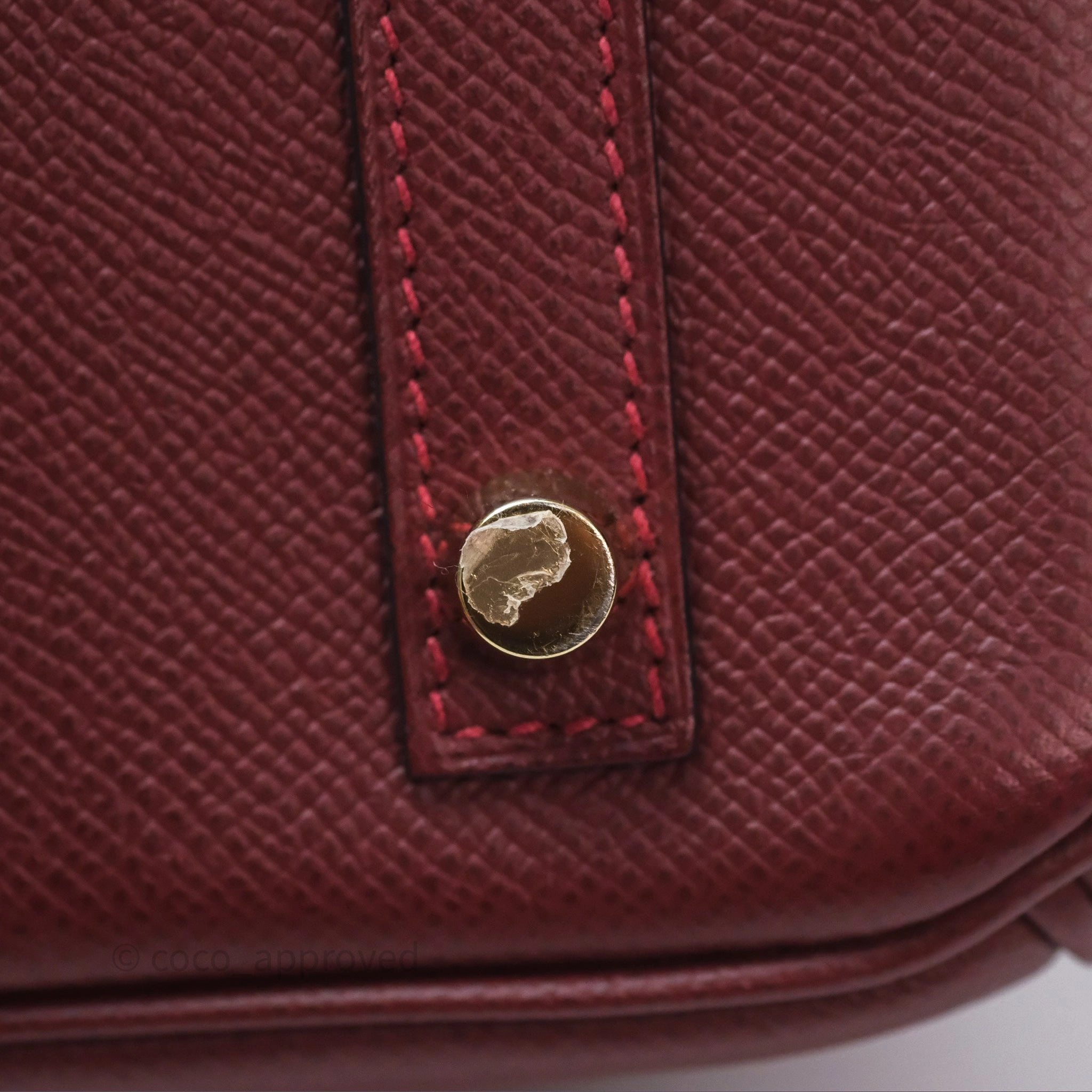 Herms Birkin 30 Retourne Rouge H 55 Epsom Gold Hardware