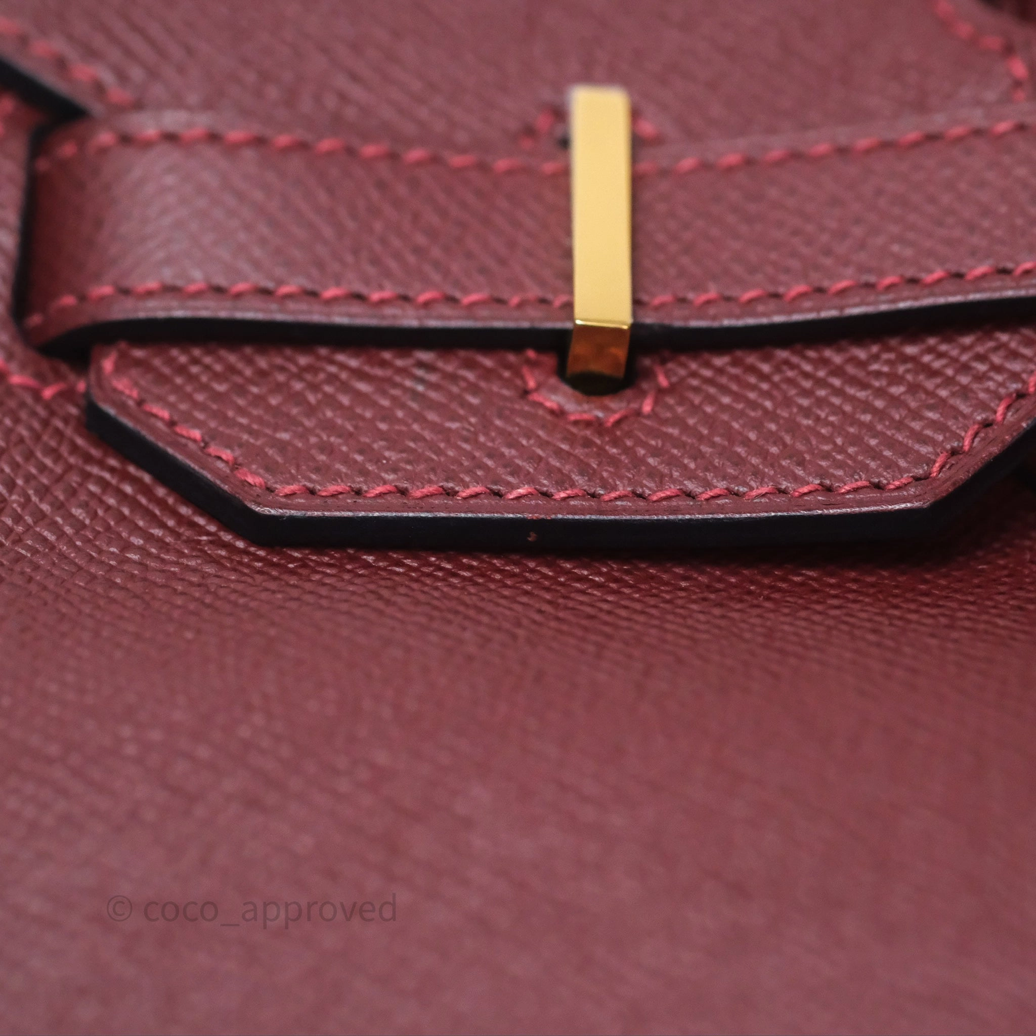 Herms Birkin 30 Retourne Rouge H 55 Epsom Gold Hardware