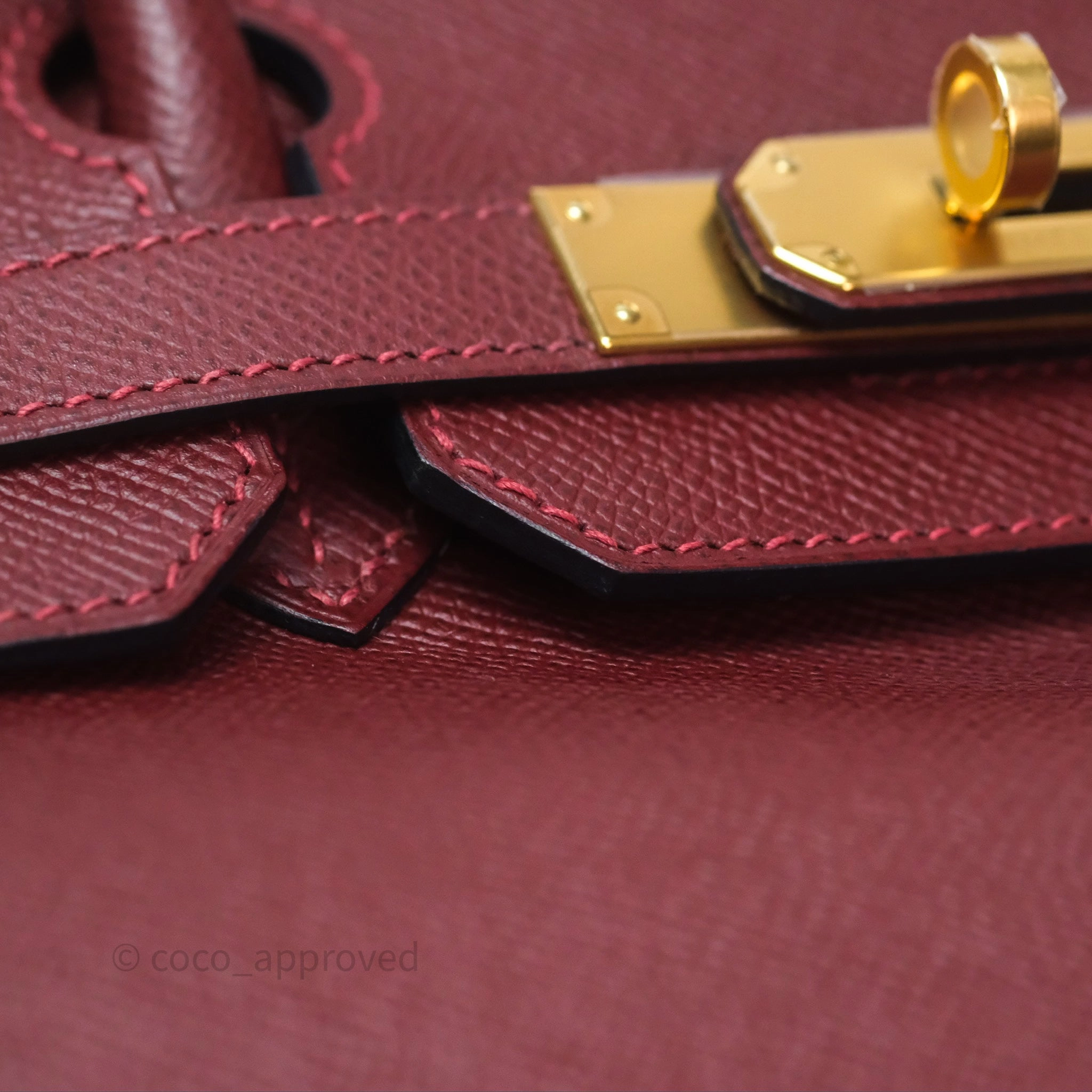 Herms Birkin 30 Retourne Rouge H 55 Epsom Gold Hardware