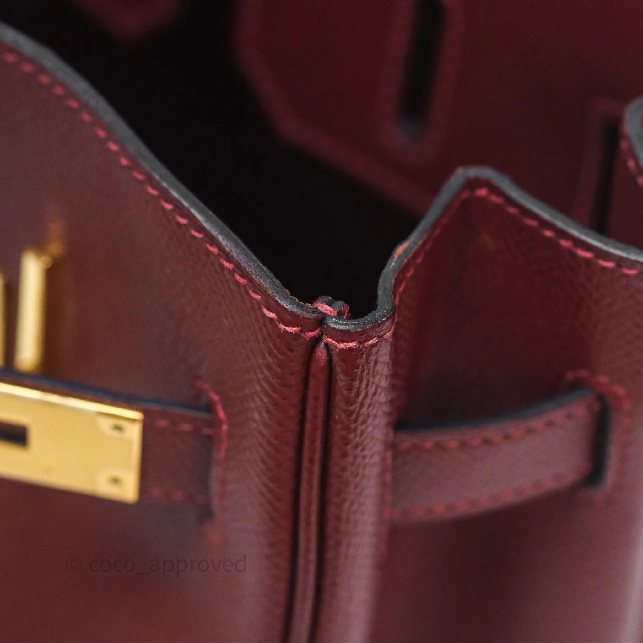 Herms Birkin 30 Retourne Rouge H 55 Epsom Gold Hardware