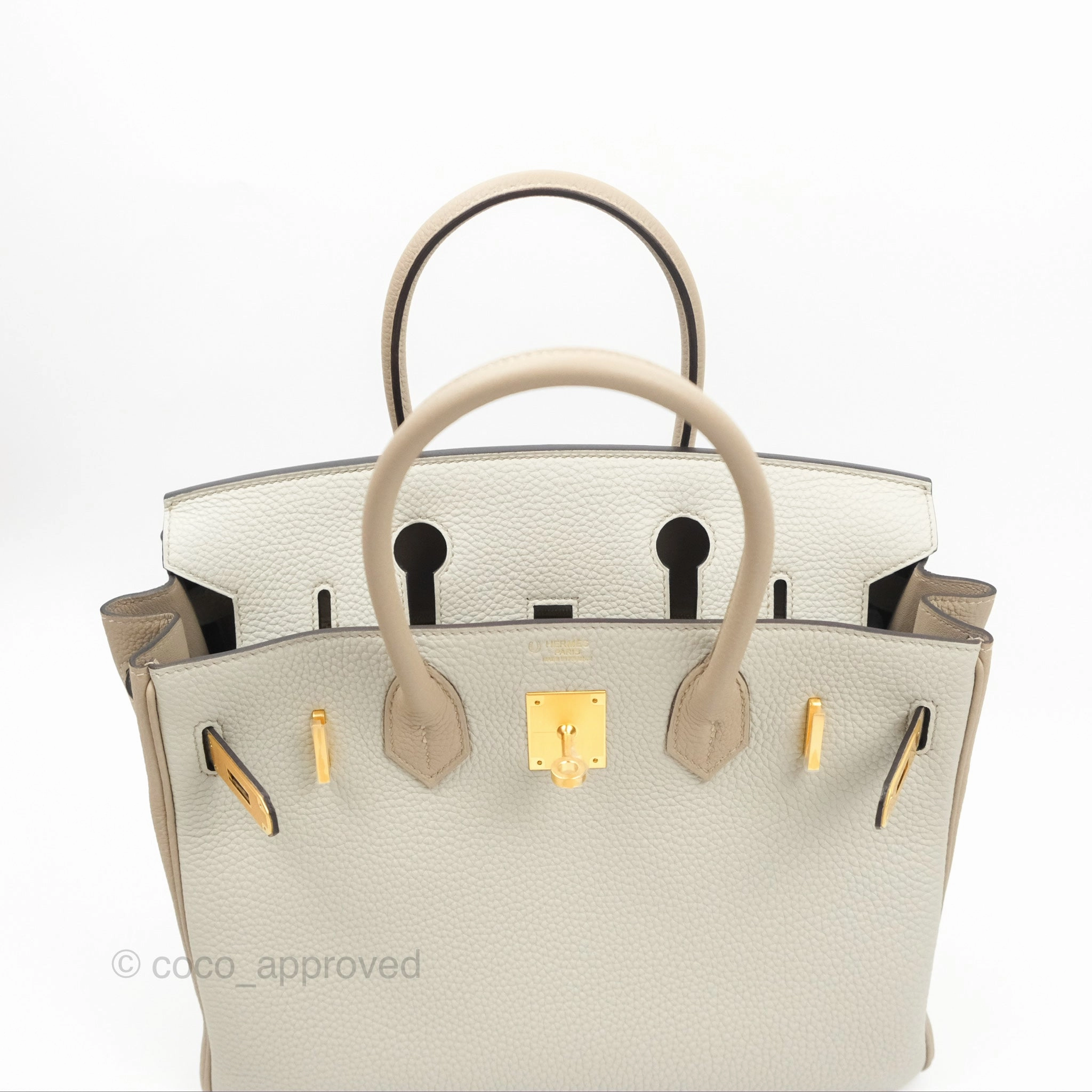 Herms Birkin 30 Retourne Togo Gold Hardware HSS Gris Perle 80 Gris Tourterelle