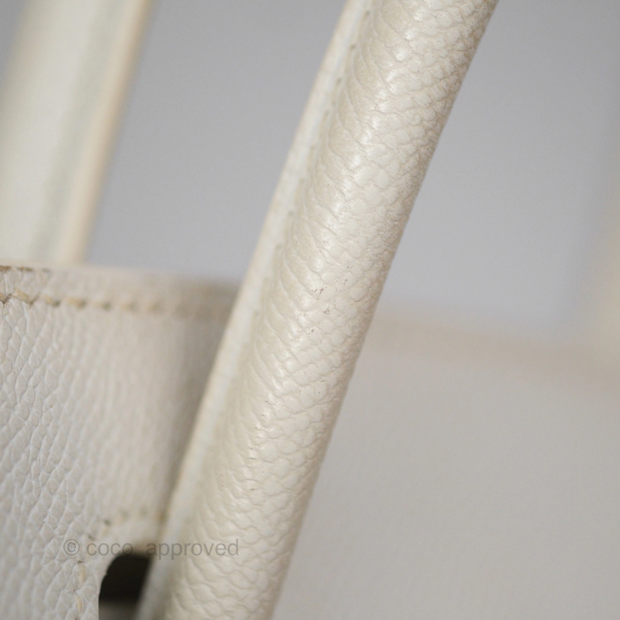 Herms Birkin 30 Retourne White Epsom Palladium Hardware