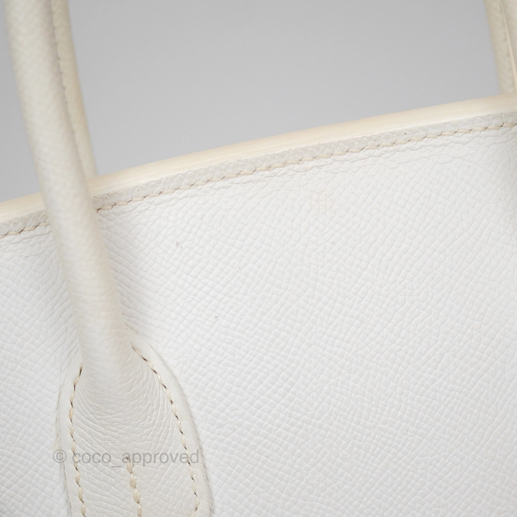 Herms Birkin 30 Retourne White Epsom Palladium Hardware