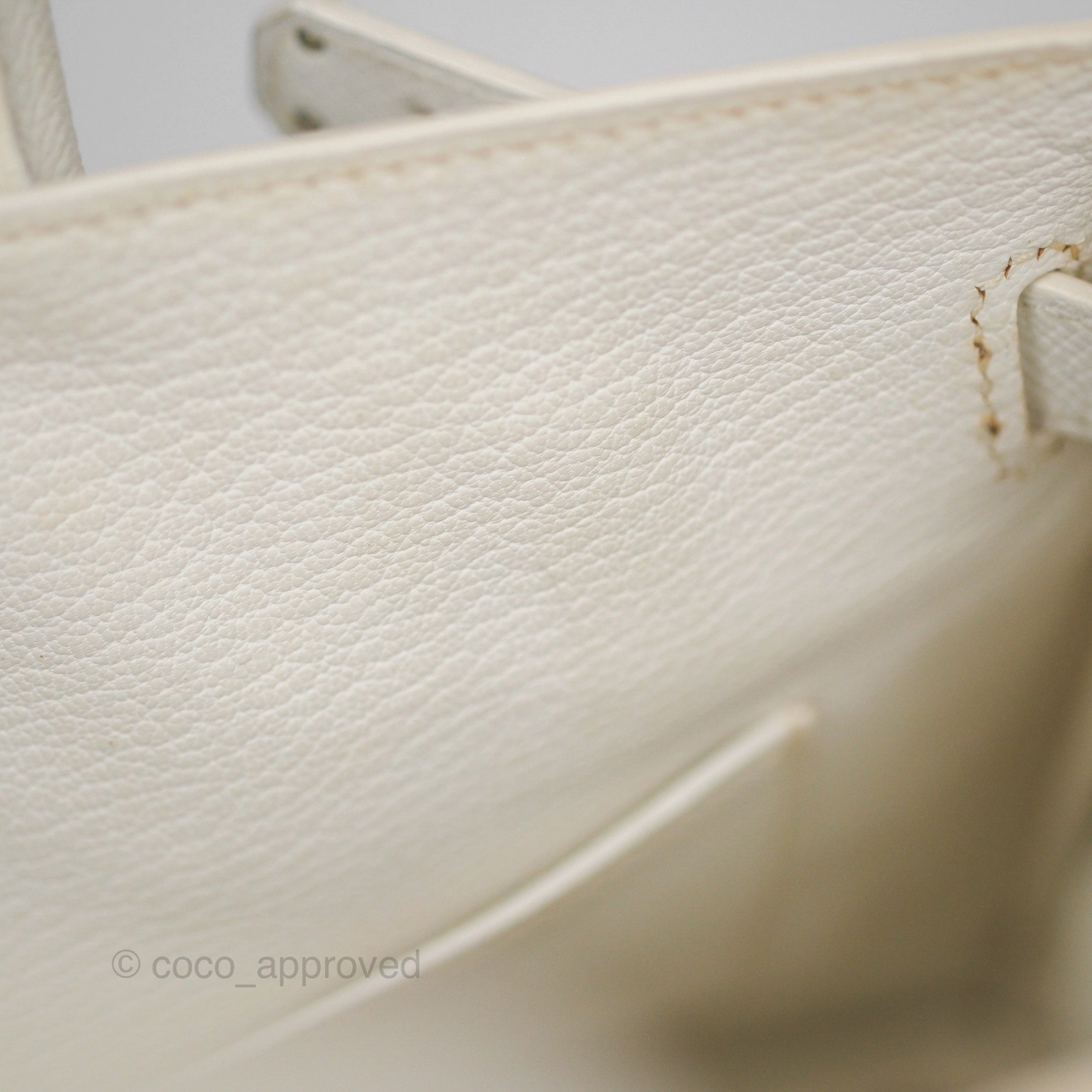 Herms Birkin 30 Retourne White Epsom Palladium Hardware