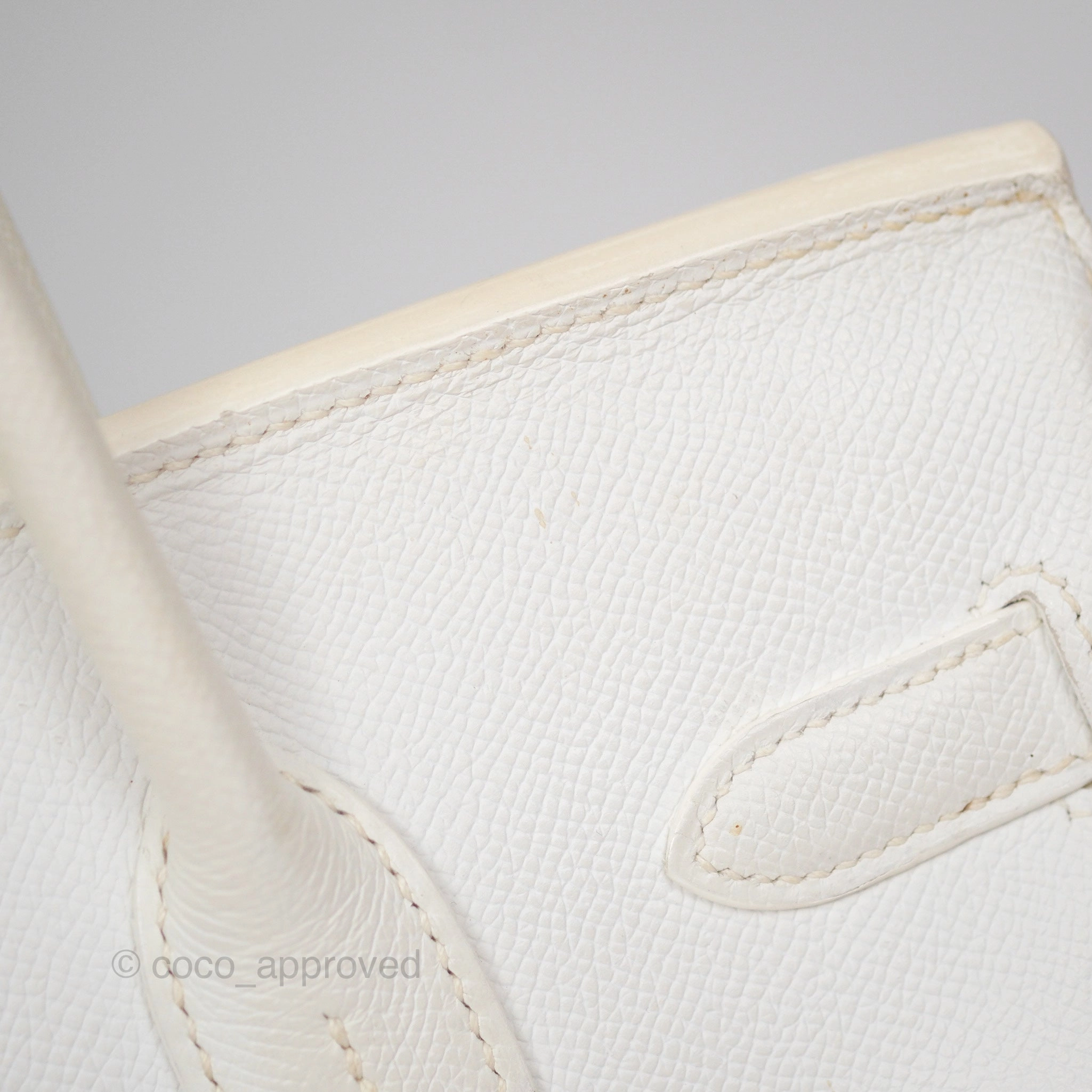 Herms Birkin 30 Retourne White Epsom Palladium Hardware