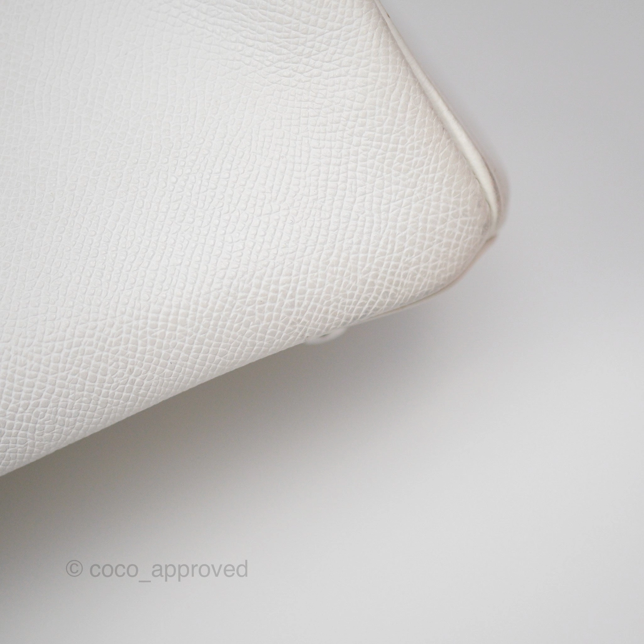 Herms Birkin 30 Retourne White Epsom Palladium Hardware