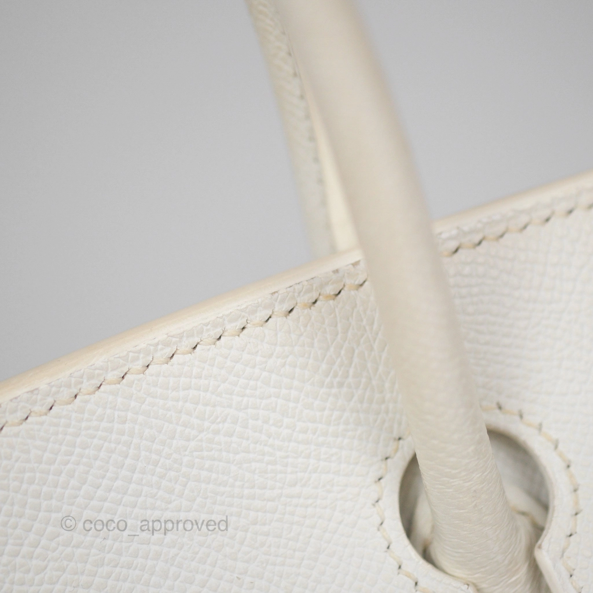 Herms Birkin 30 Retourne White Epsom Palladium Hardware