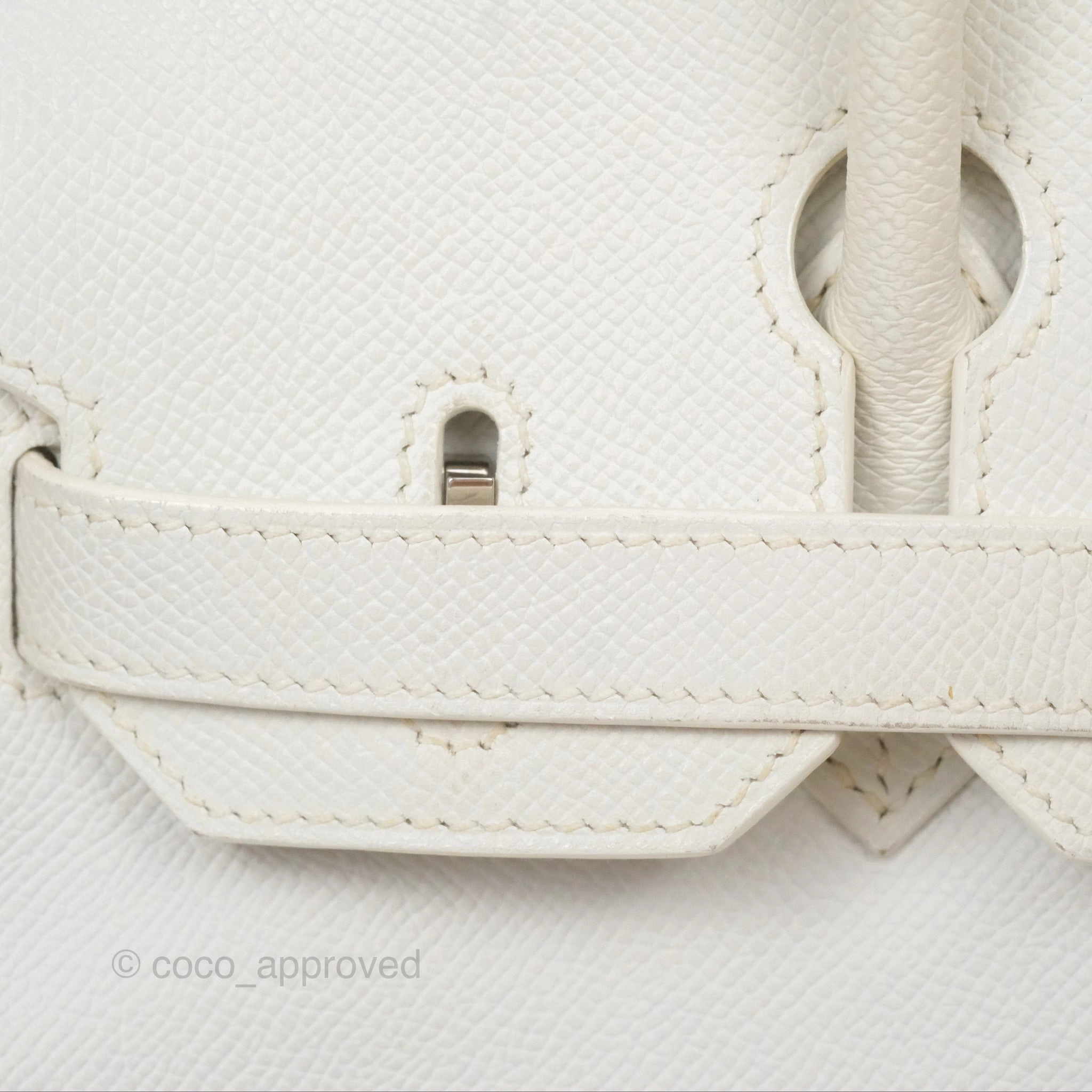 Herms Birkin 30 Retourne White Epsom Palladium Hardware
