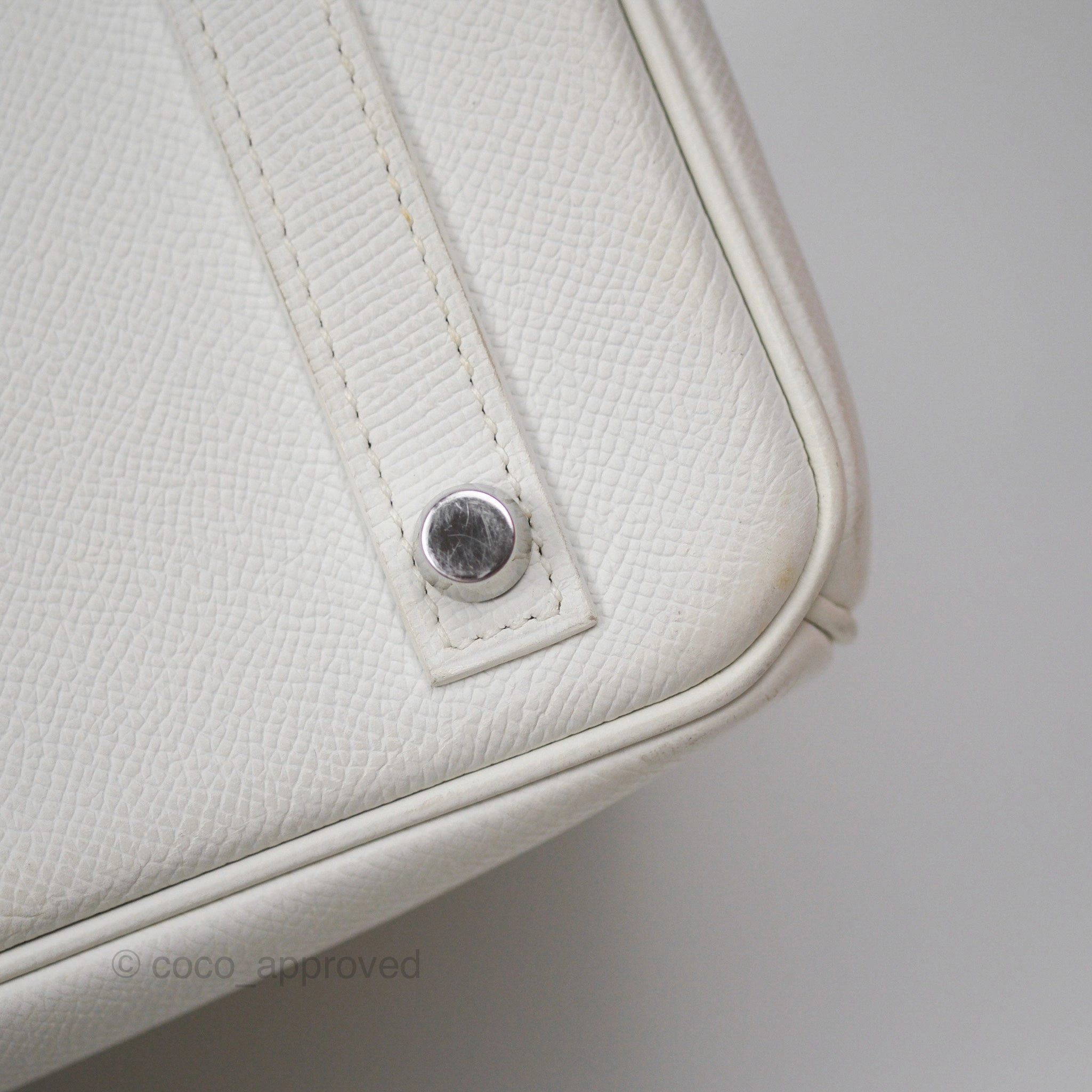 Herms Birkin 30 Retourne White Epsom Palladium Hardware