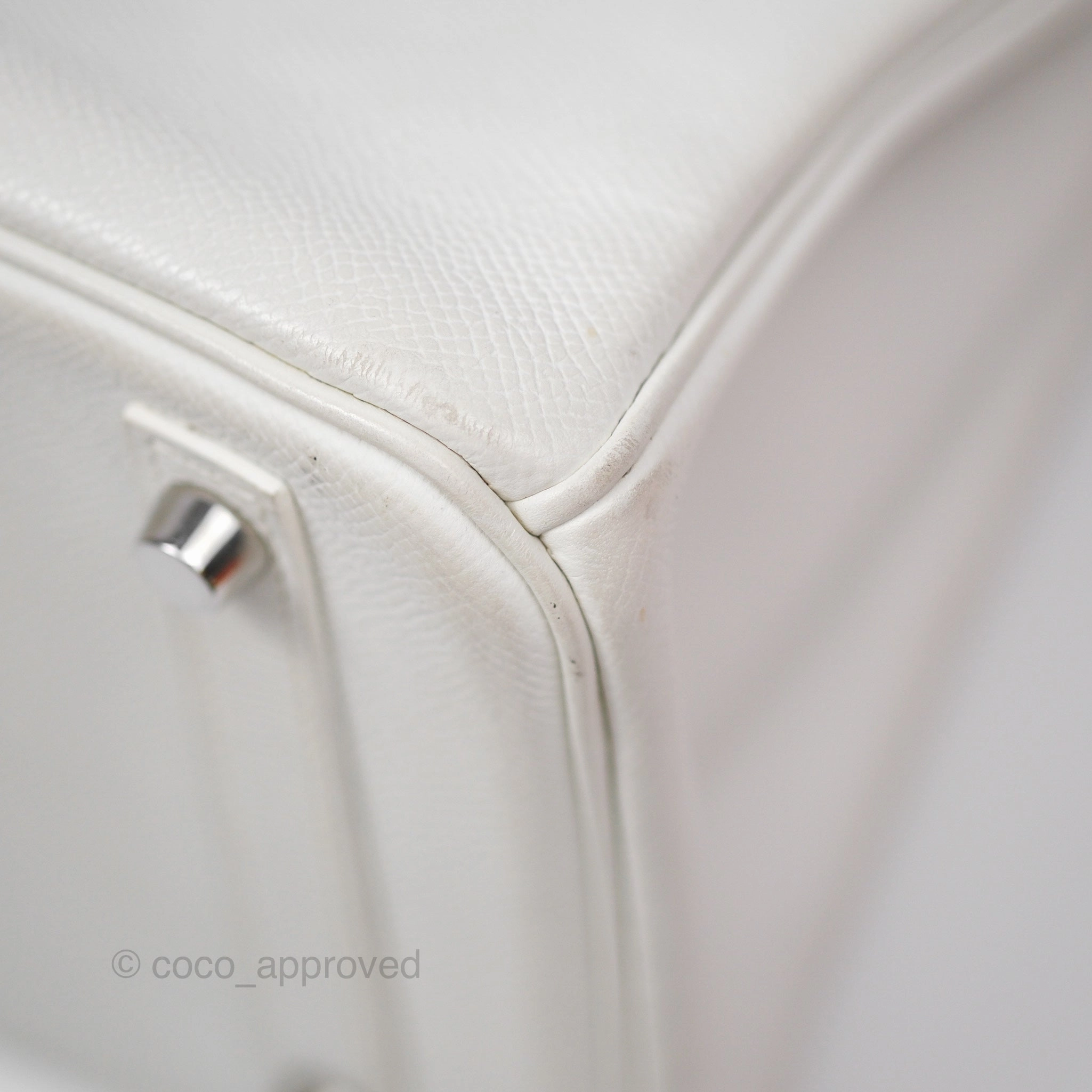 Herms Birkin 30 Retourne White Epsom Palladium Hardware