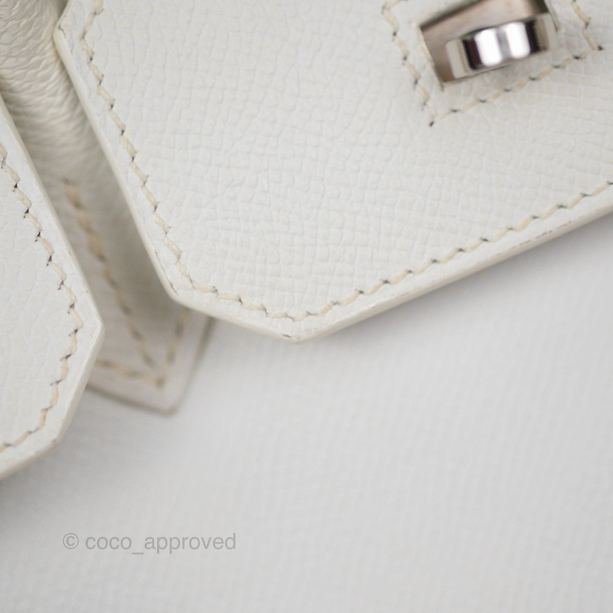 Herms Birkin 30 Retourne White Epsom Palladium Hardware