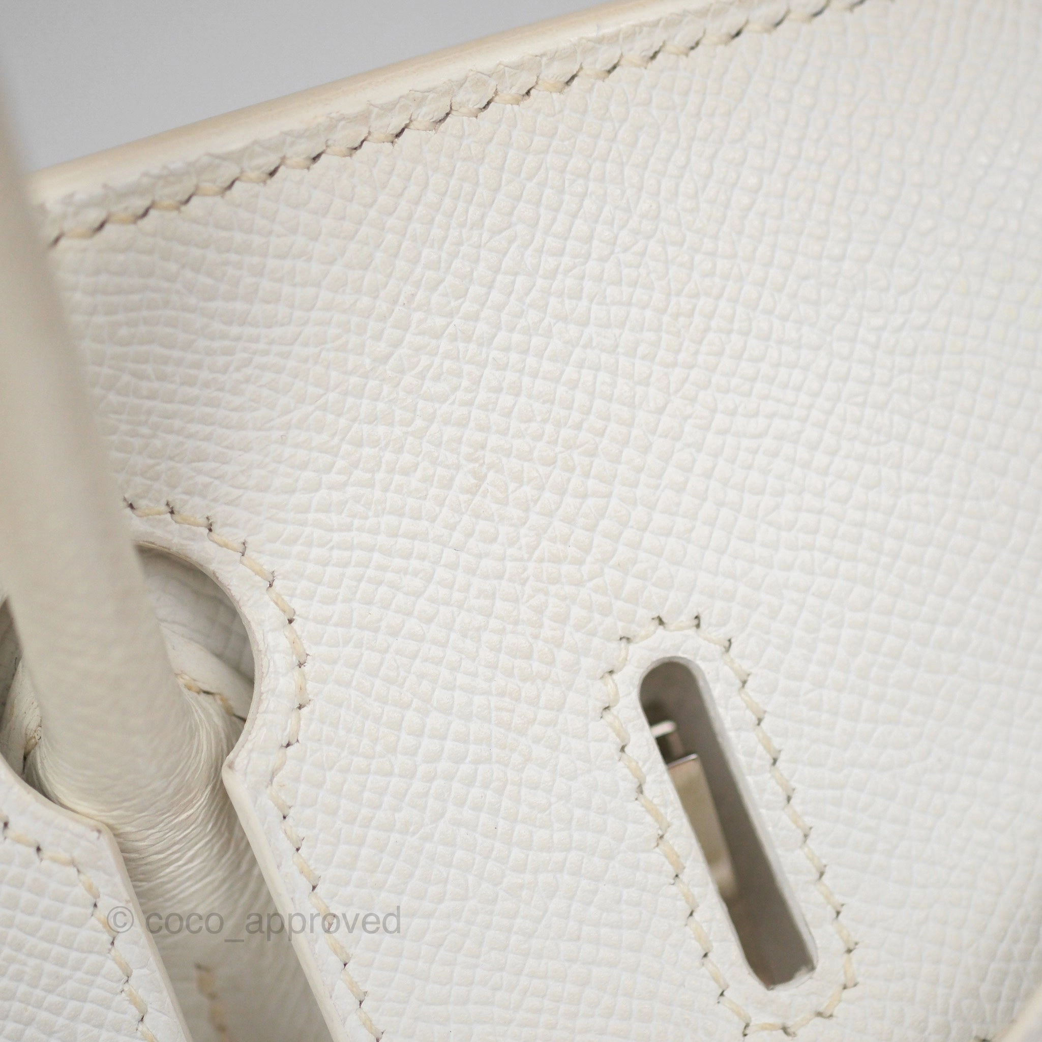 Herms Birkin 30 Retourne White Epsom Palladium Hardware