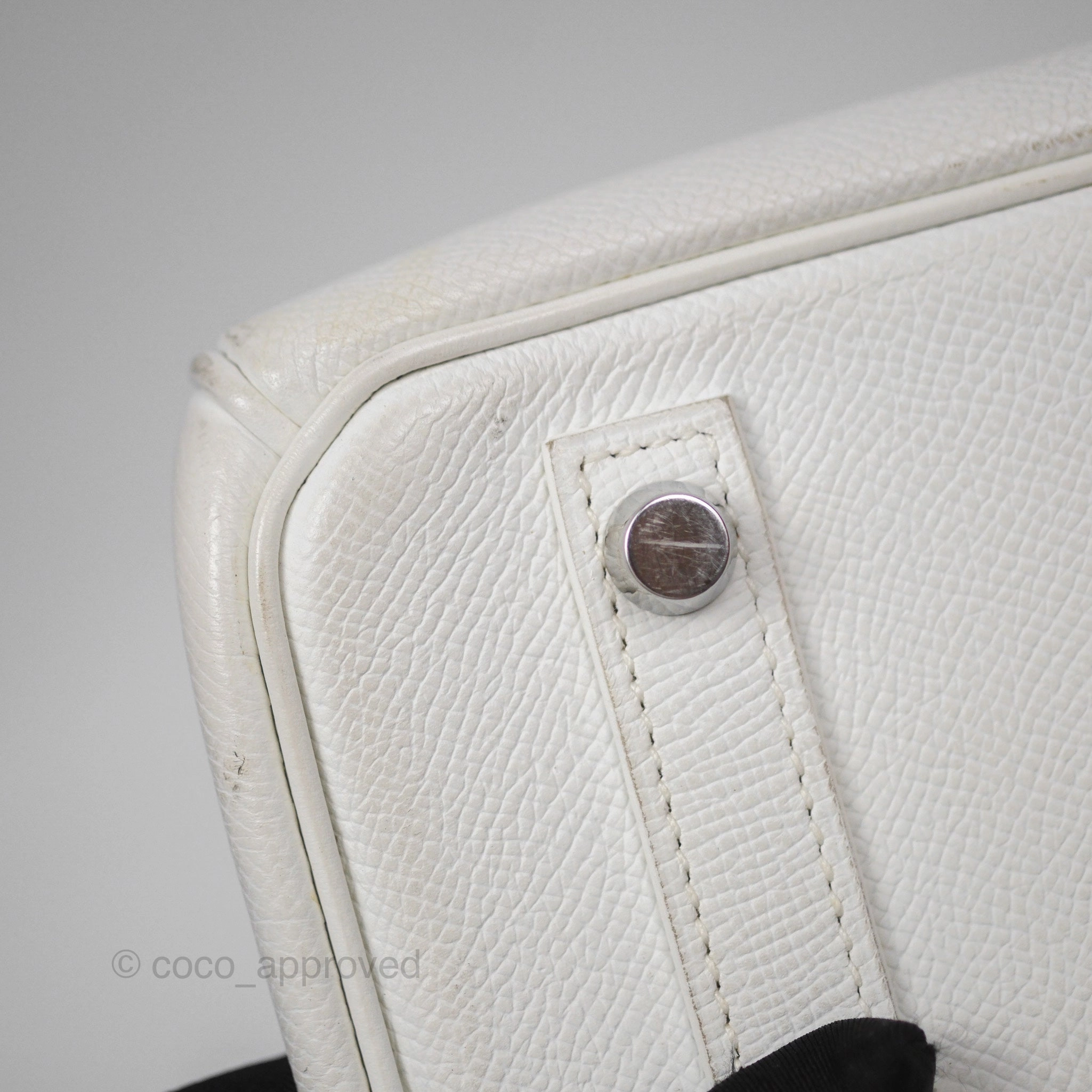 Herms Birkin 30 Retourne White Epsom Palladium Hardware