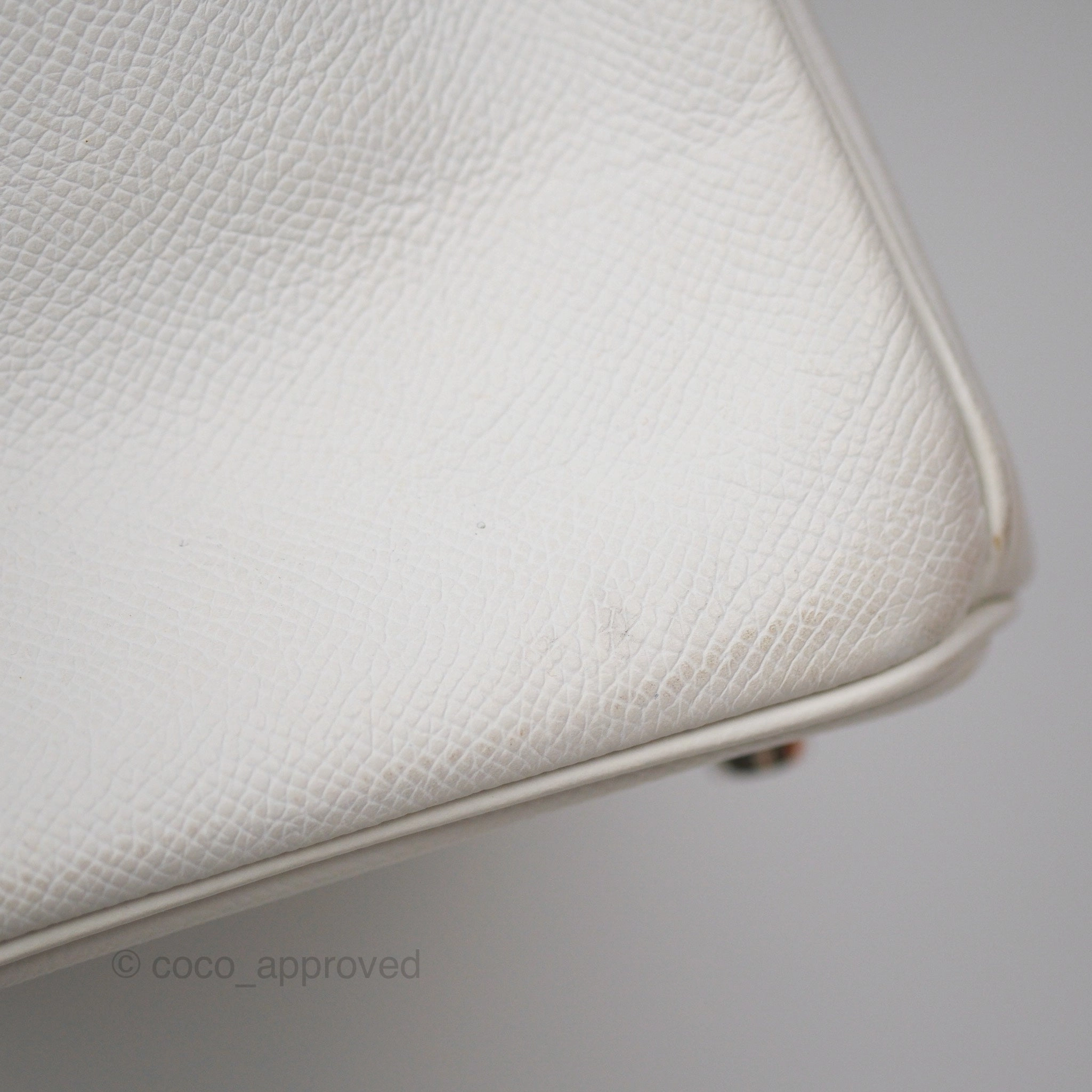 Herms Birkin 30 Retourne White Epsom Palladium Hardware