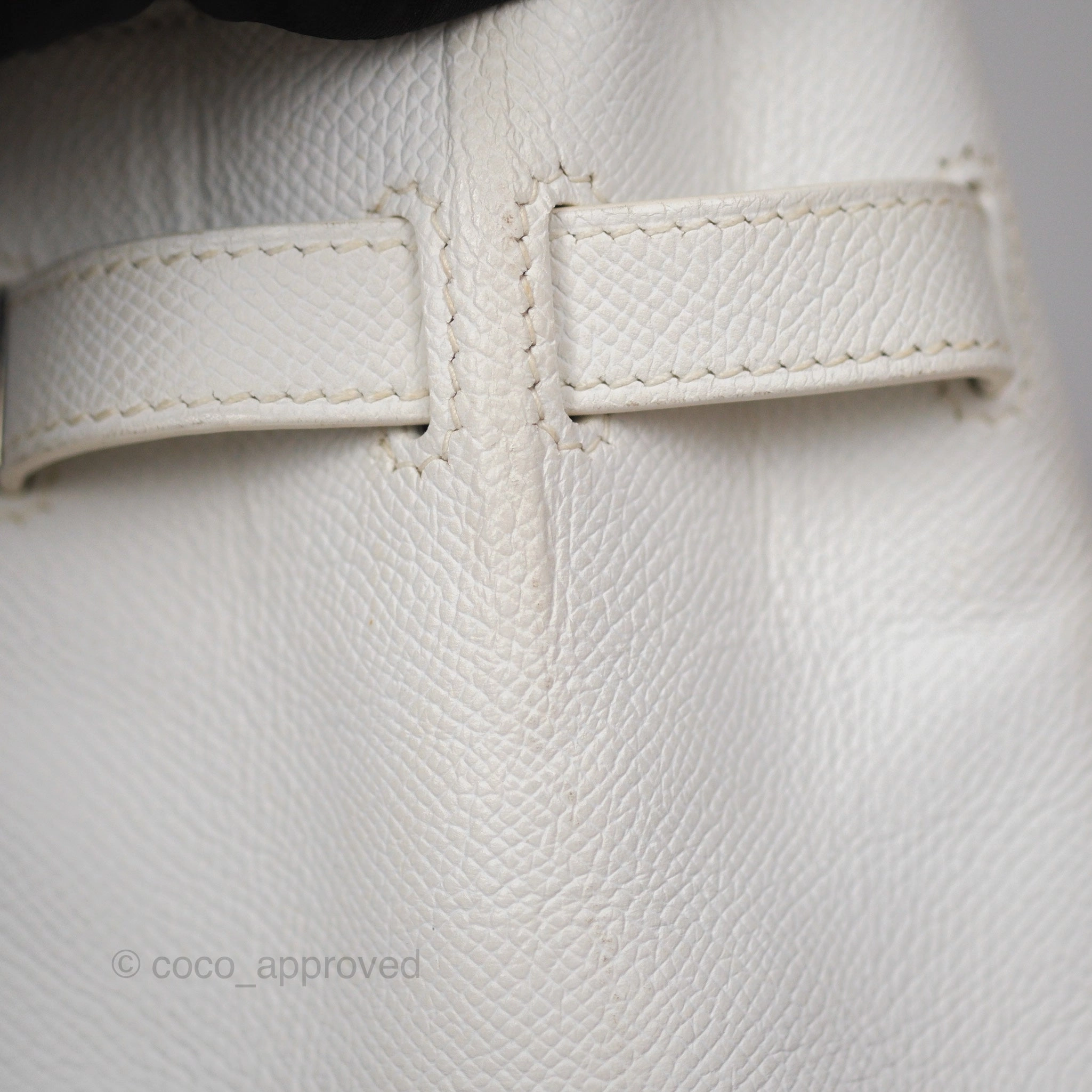 Herms Birkin 30 Retourne White Epsom Palladium Hardware