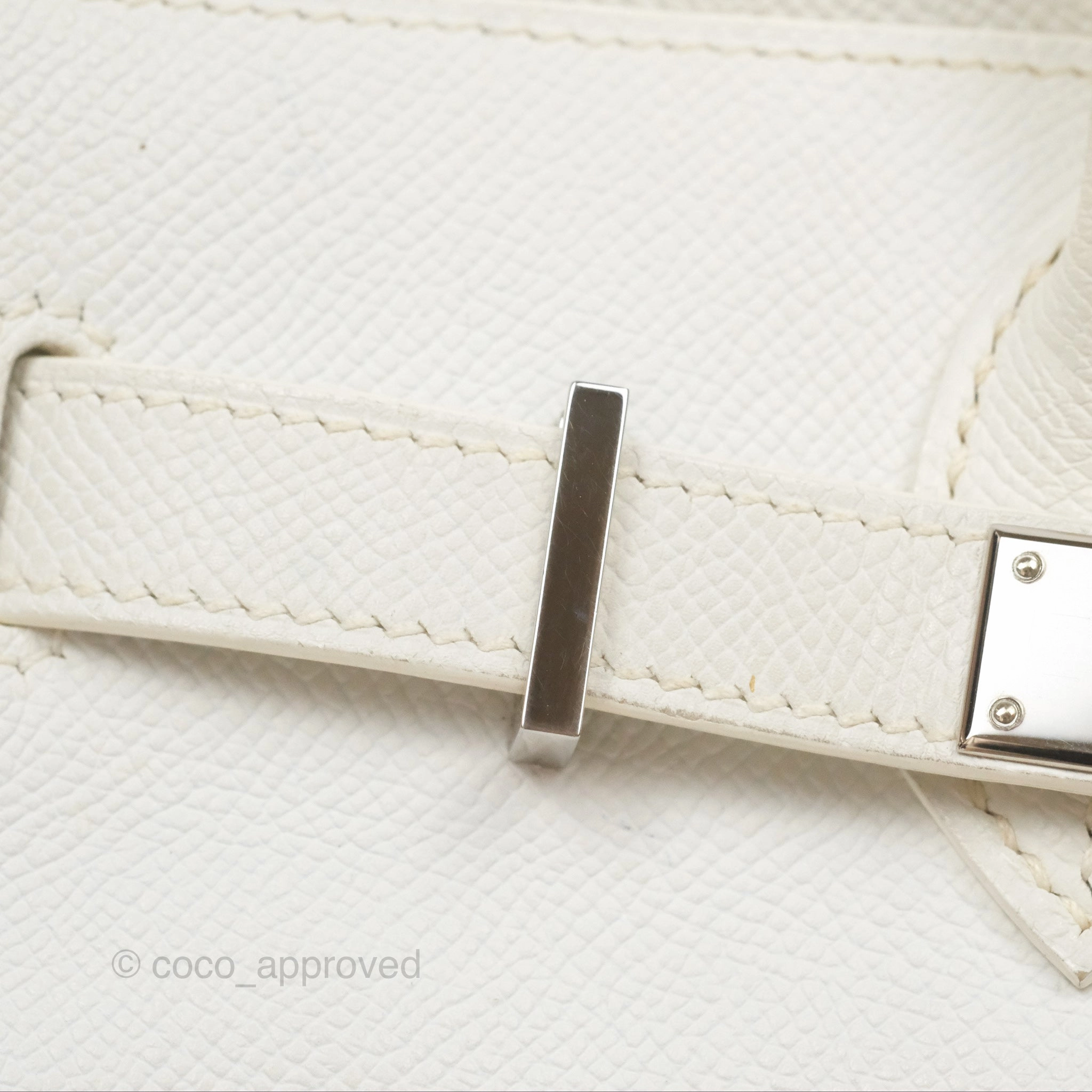 Herms Birkin 30 Retourne White Epsom Palladium Hardware