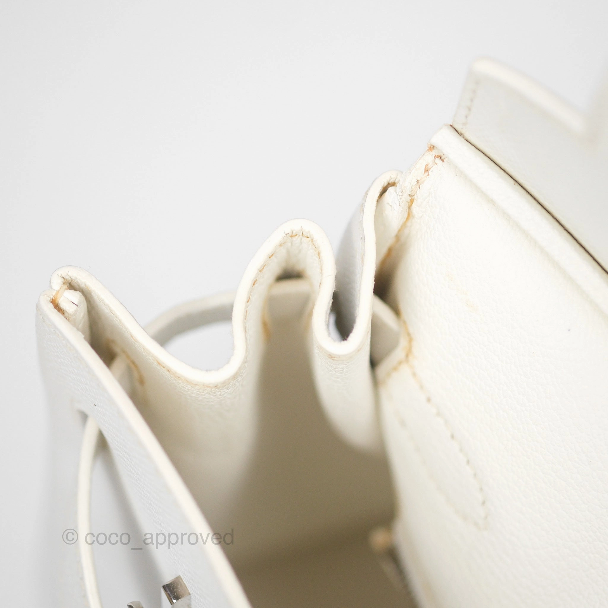 Herms Birkin 30 Retourne White Epsom Palladium Hardware