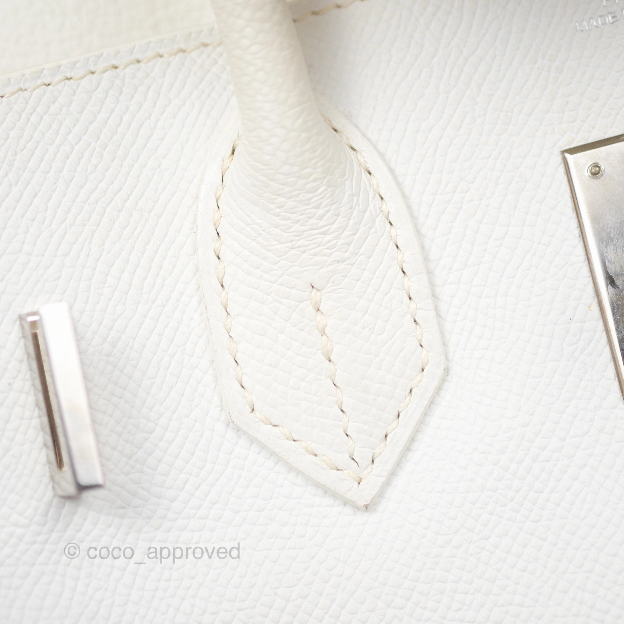 Herms Birkin 30 Retourne White Epsom Palladium Hardware