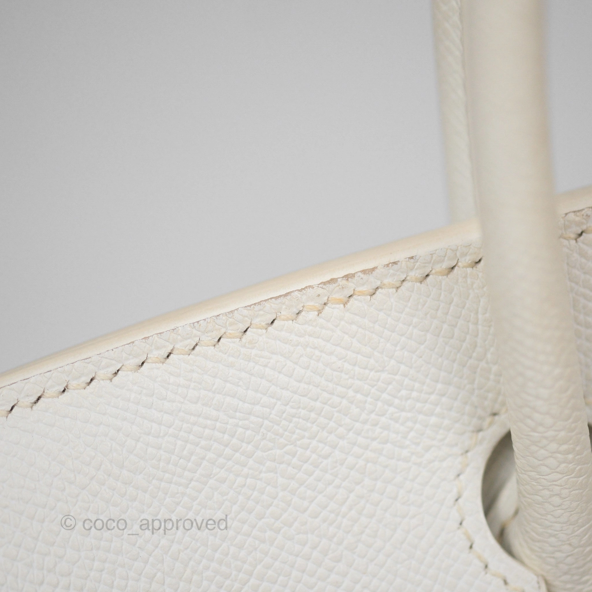 Herms Birkin 30 Retourne White Epsom Palladium Hardware