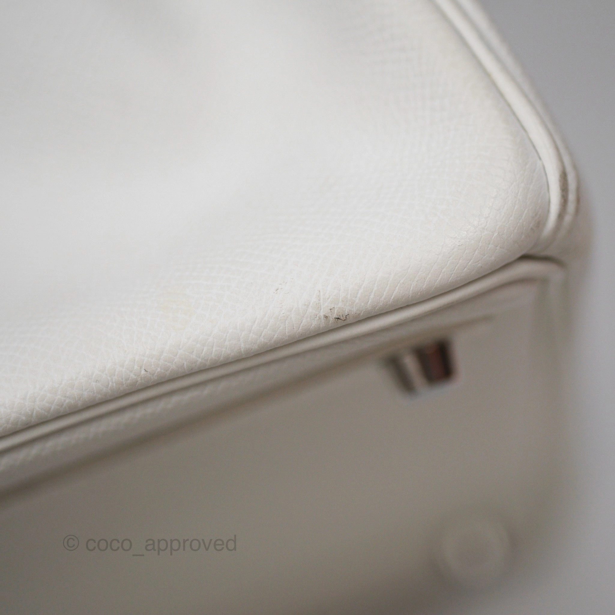 Herms Birkin 30 Retourne White Epsom Palladium Hardware