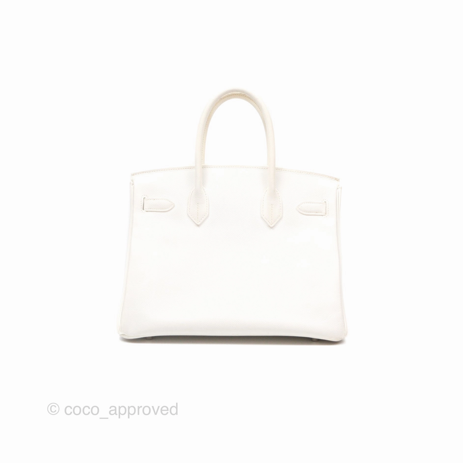 Herms Birkin 30 Retourne White Epsom Palladium Hardware