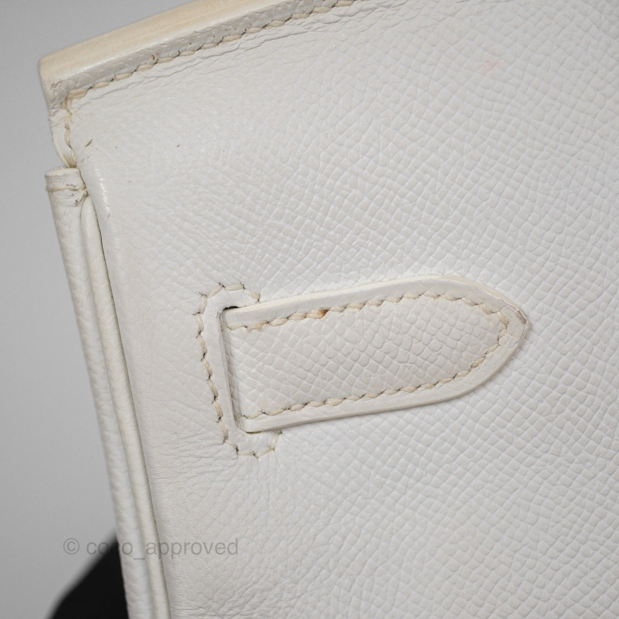 Herms Birkin 30 Retourne White Epsom Palladium Hardware