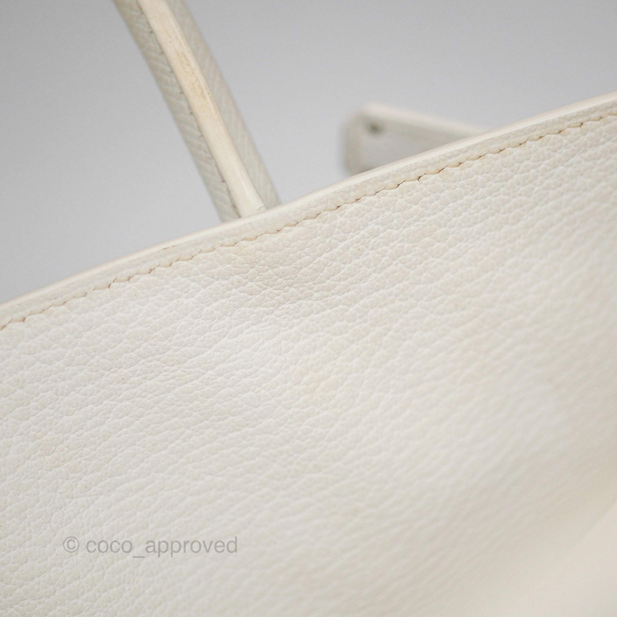 Herms Birkin 30 Retourne White Epsom Palladium Hardware