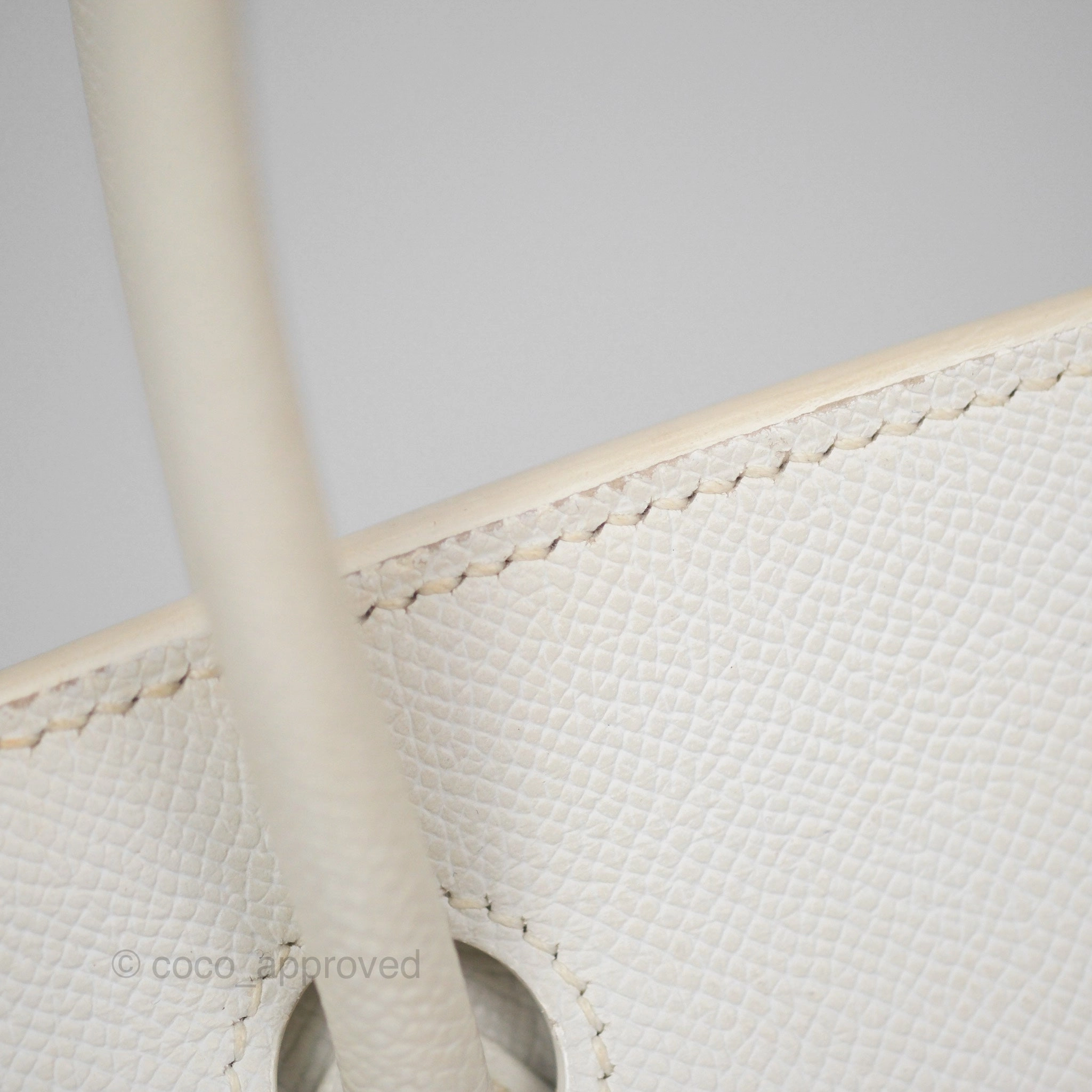 Herms Birkin 30 Retourne White Epsom Palladium Hardware