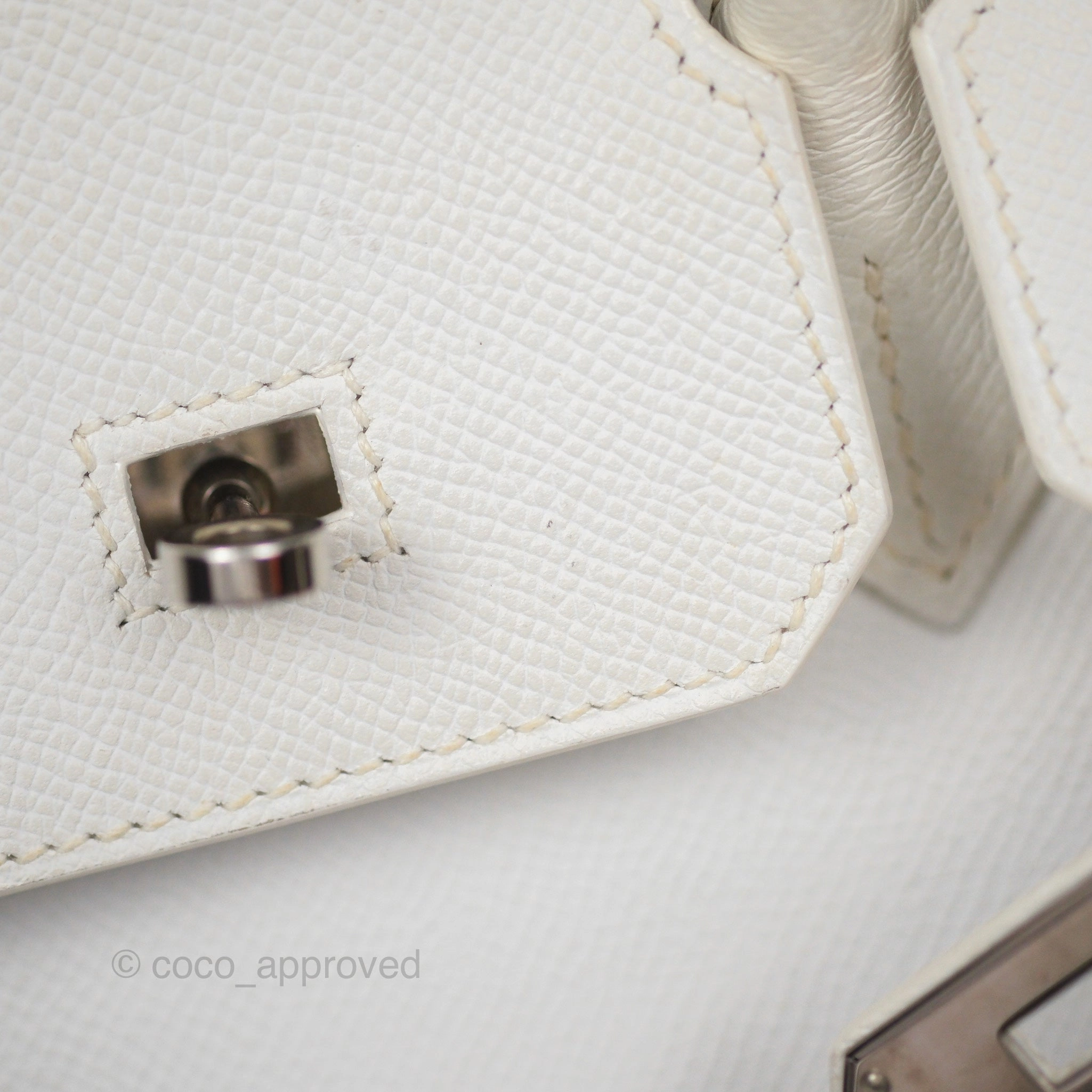Herms Birkin 30 Retourne White Epsom Palladium Hardware