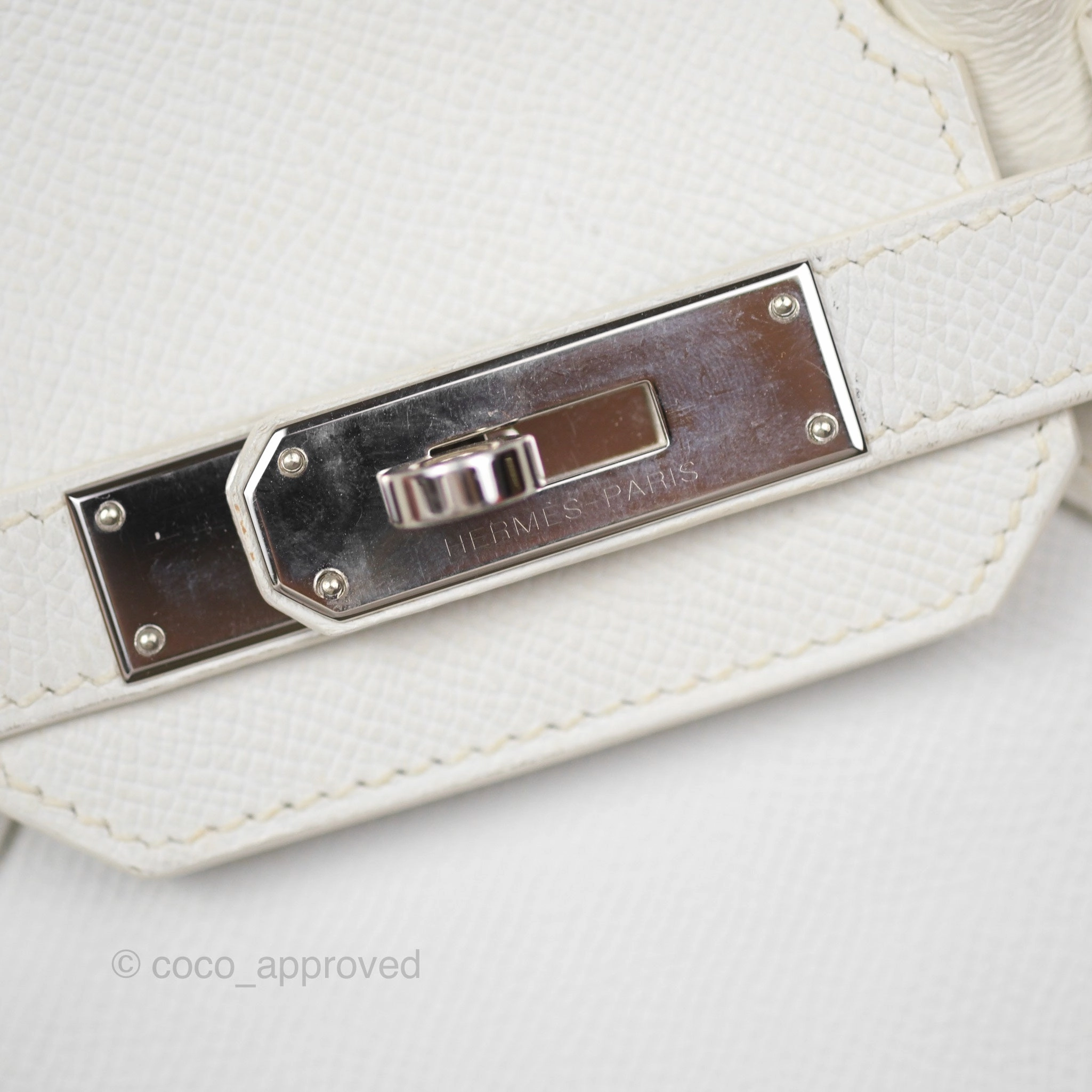 Herms Birkin 30 Retourne White Epsom Palladium Hardware