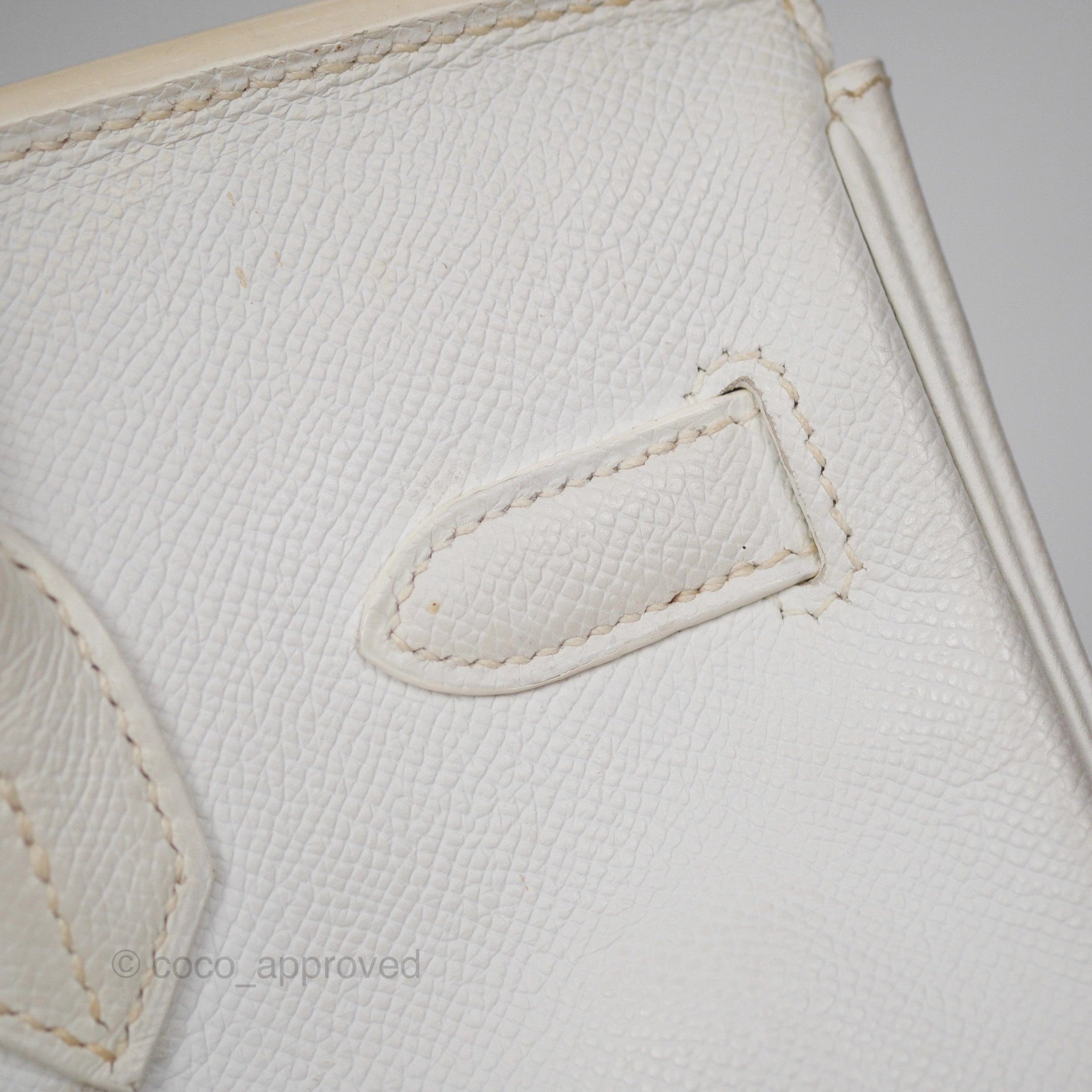 Herms Birkin 30 Retourne White Epsom Palladium Hardware