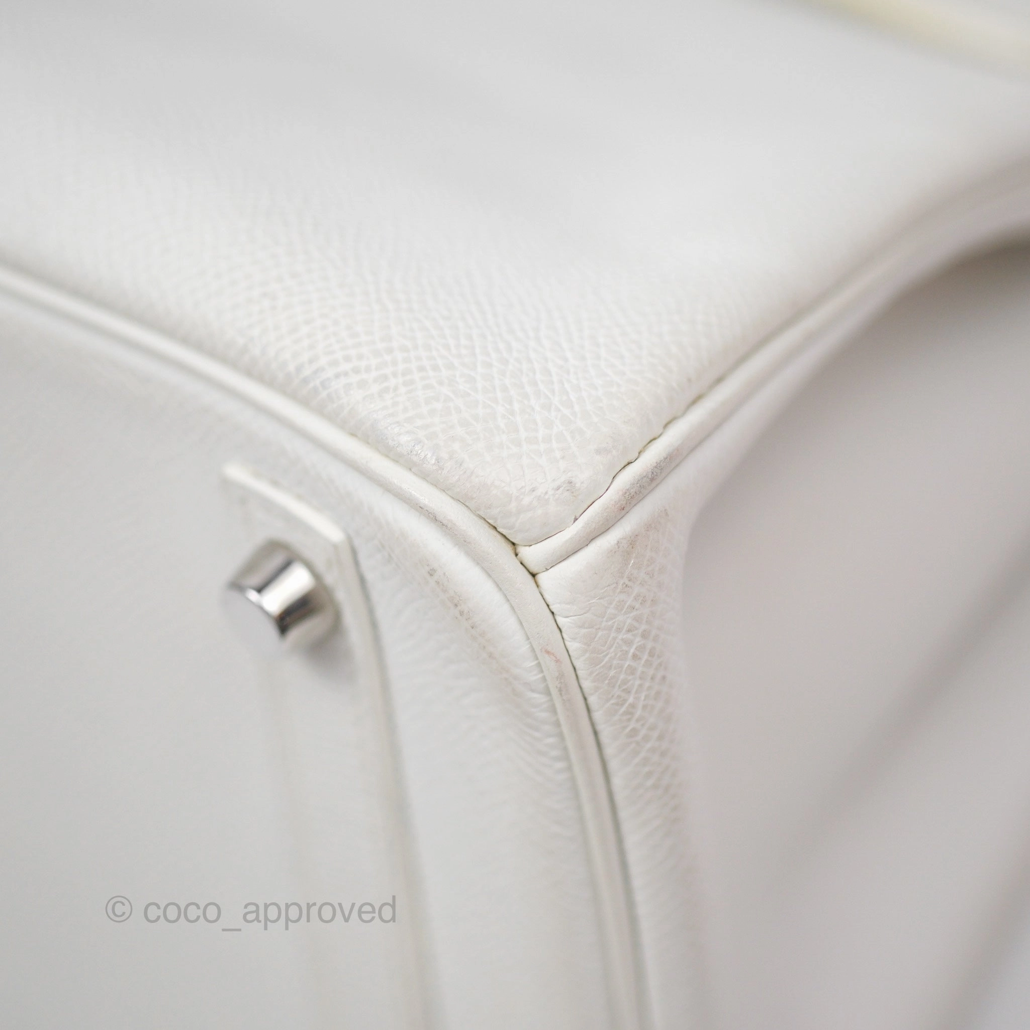 Herms Birkin 30 Retourne White Epsom Palladium Hardware