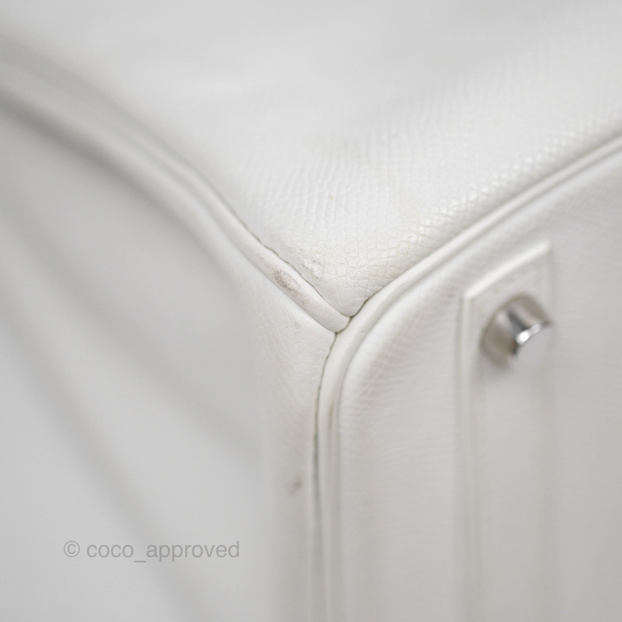 Herms Birkin 30 Retourne White Epsom Palladium Hardware