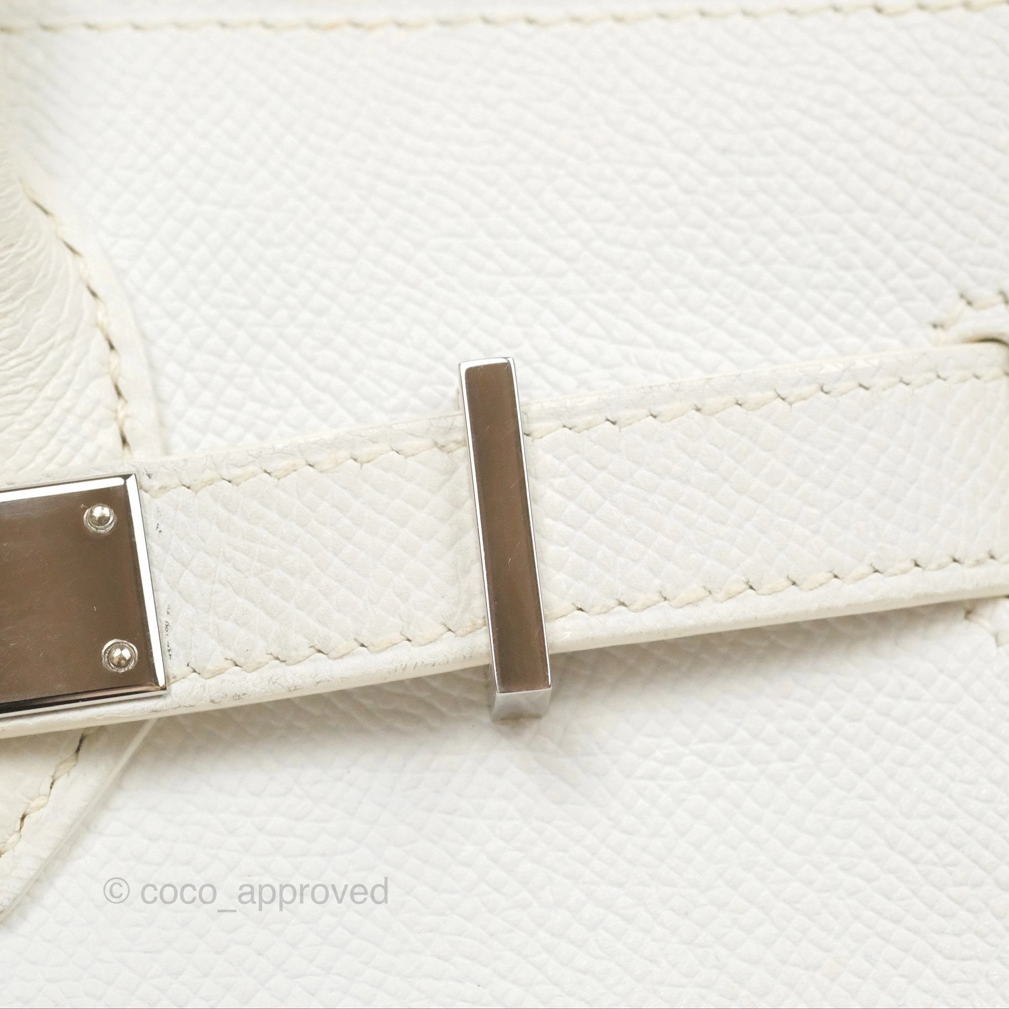 Herms Birkin 30 Retourne White Epsom Palladium Hardware