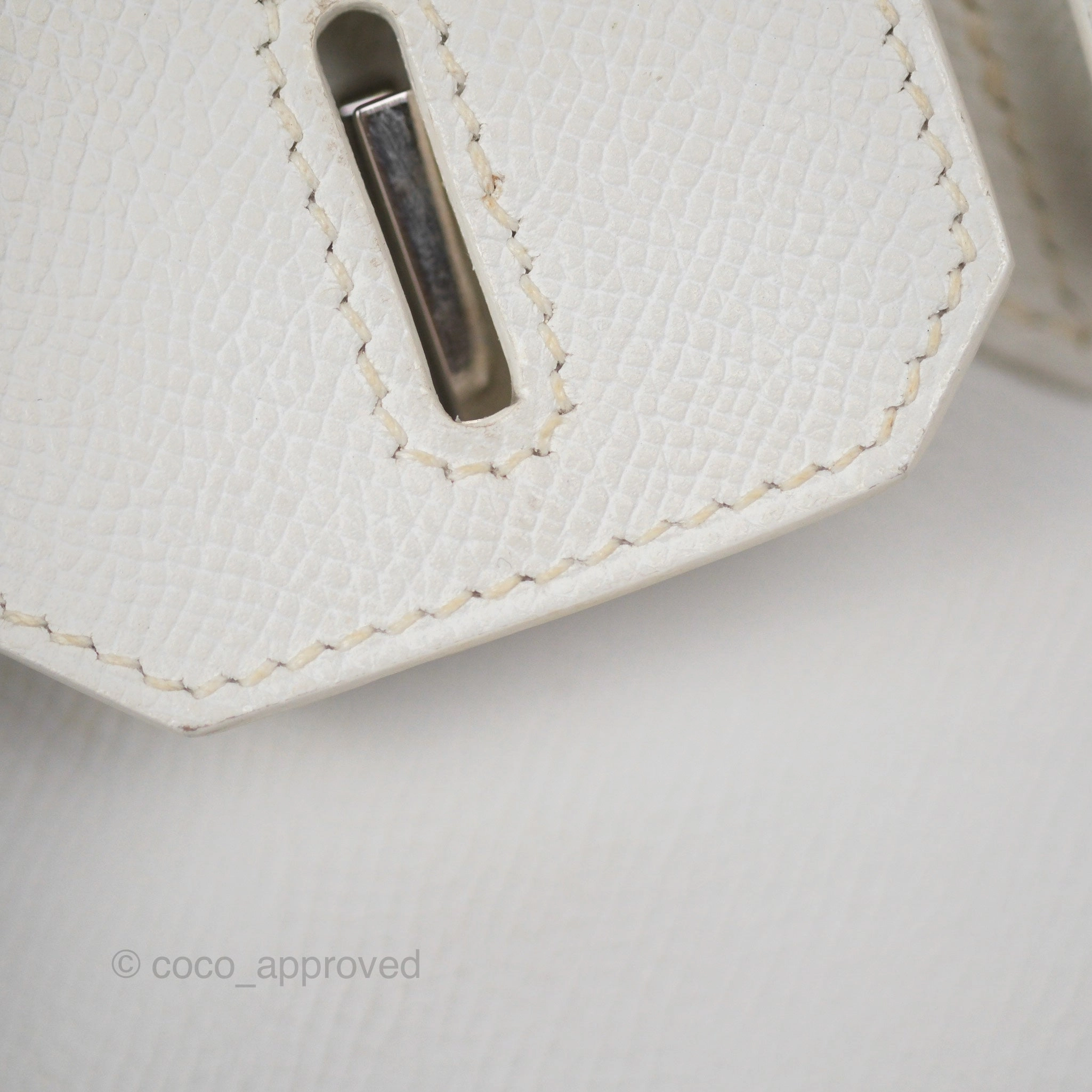 Herms Birkin 30 Retourne White Epsom Palladium Hardware