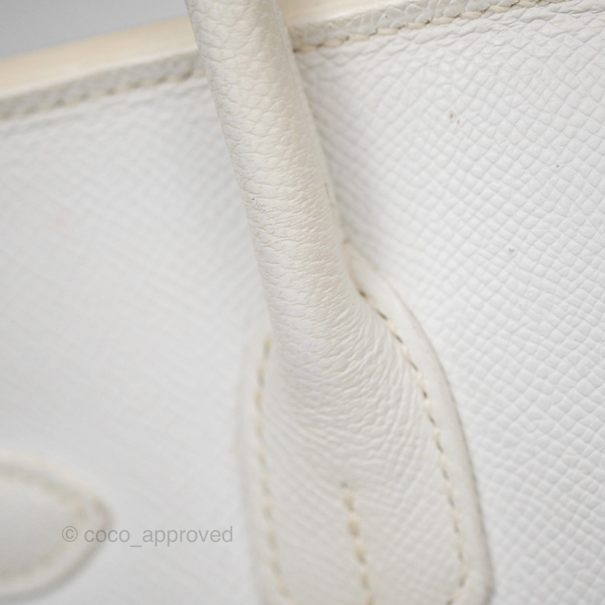 Herms Birkin 30 Retourne White Epsom Palladium Hardware