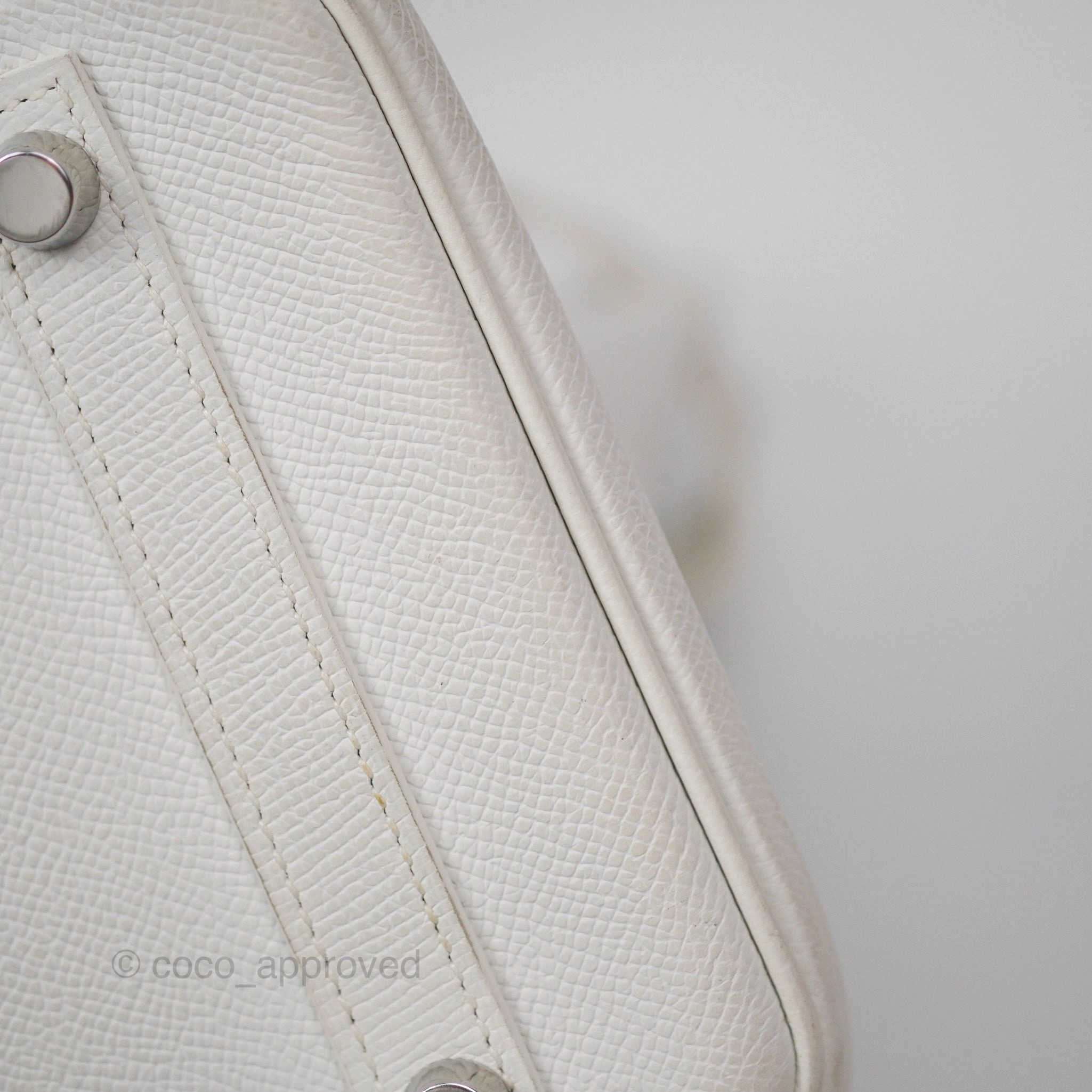 Herms Birkin 30 Retourne White Epsom Palladium Hardware