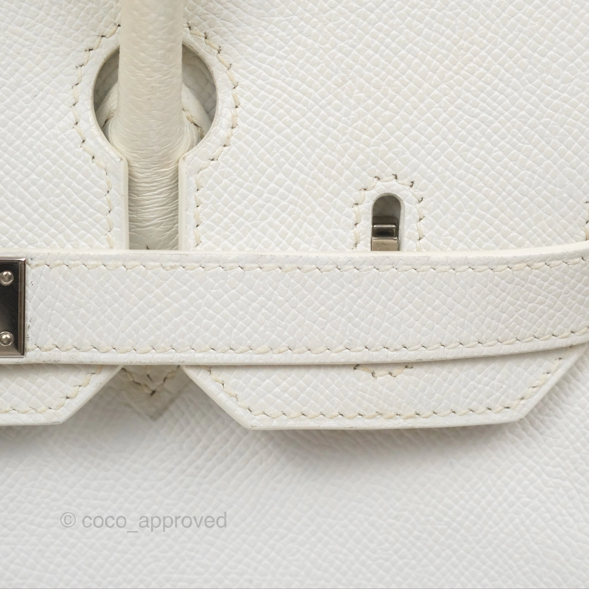 Herms Birkin 30 Retourne White Epsom Palladium Hardware