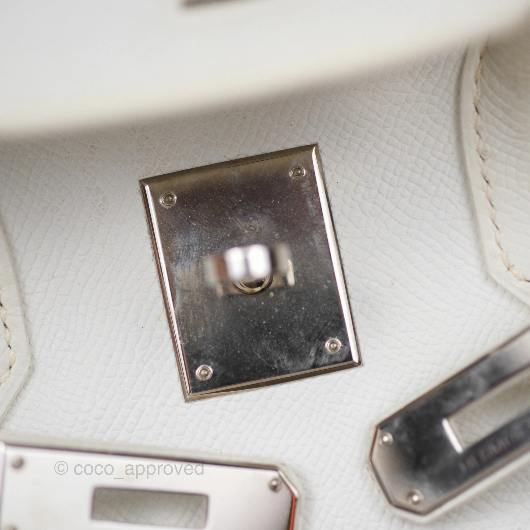 Herms Birkin 30 Retourne White Epsom Palladium Hardware