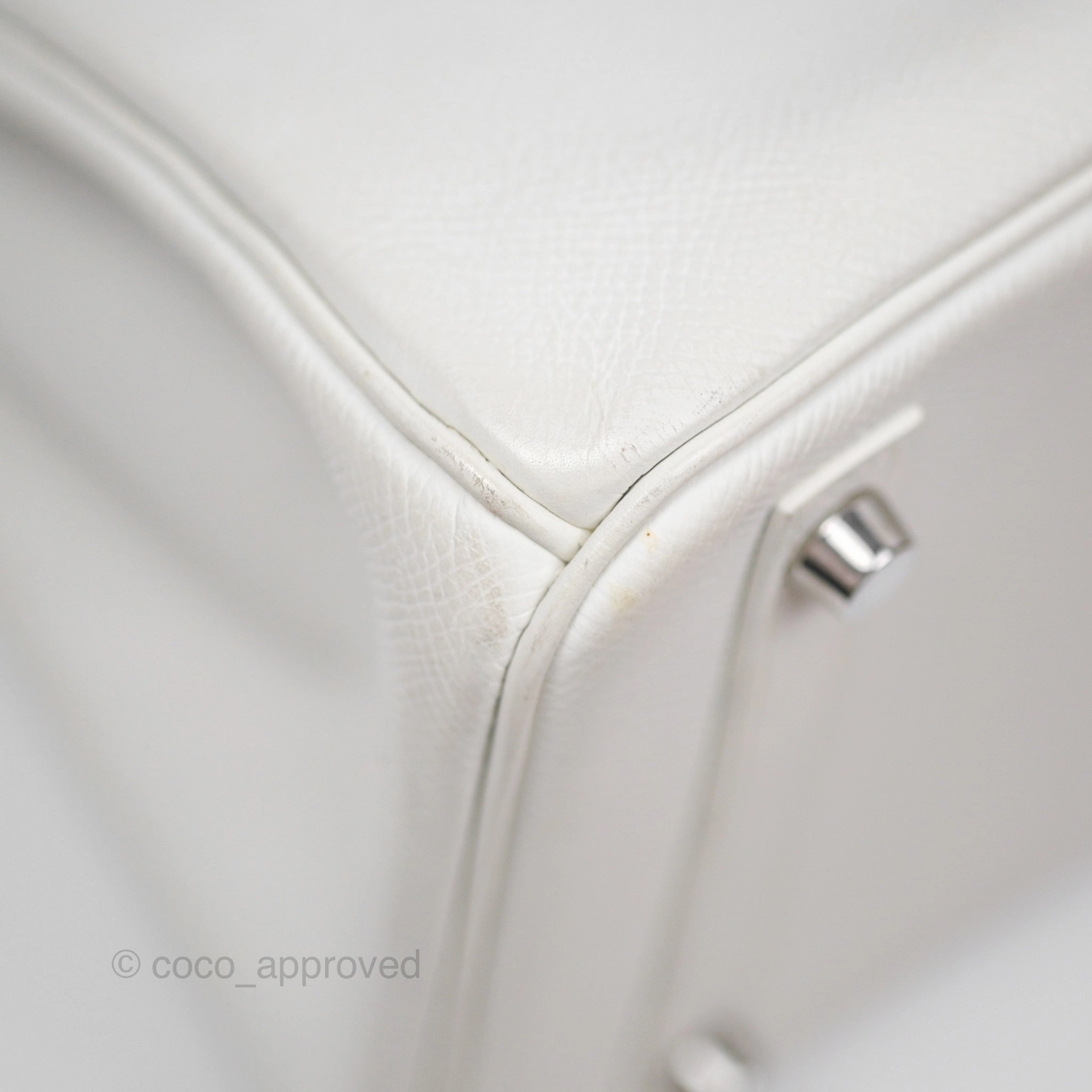 Herms Birkin 30 Retourne White Epsom Palladium Hardware