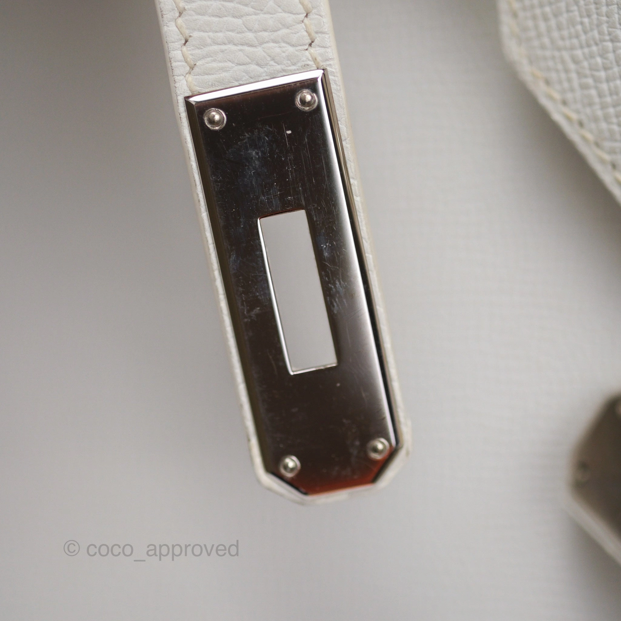 Herms Birkin 30 Retourne White Epsom Palladium Hardware
