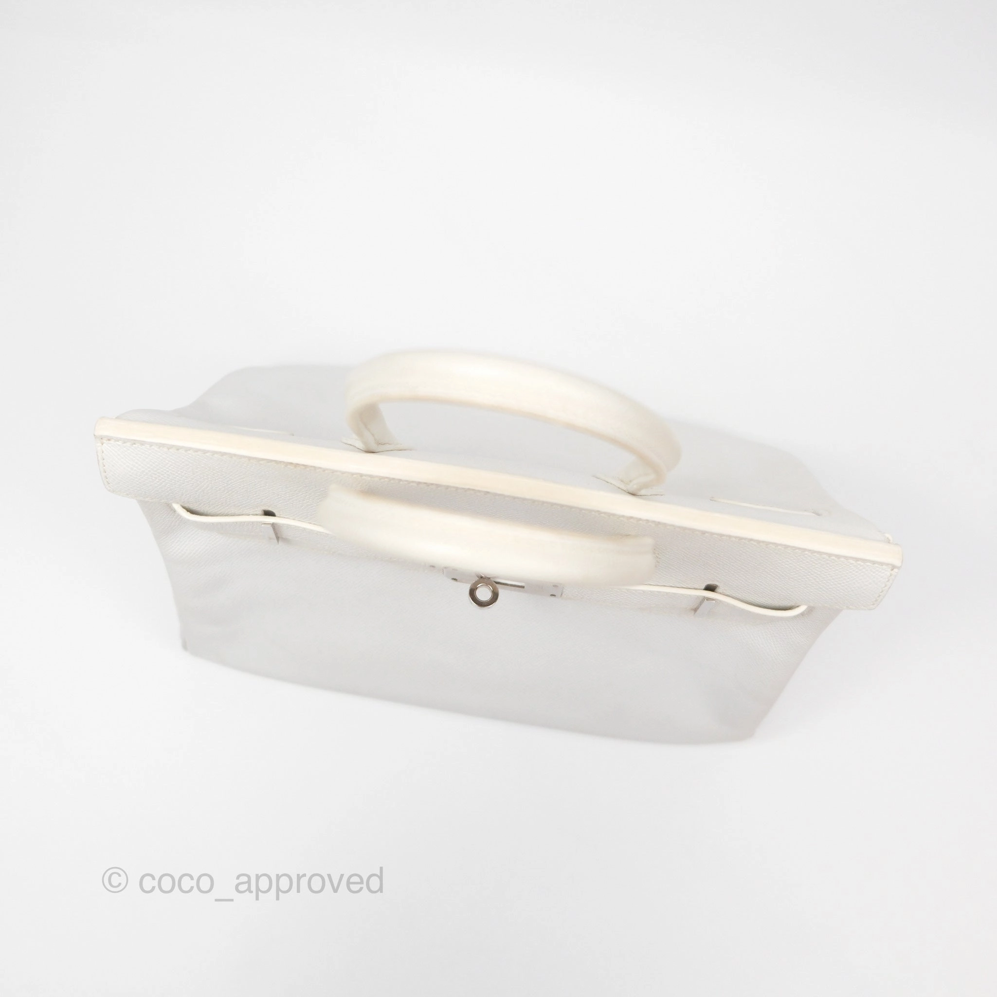 Herms Birkin 30 Retourne White Epsom Palladium Hardware