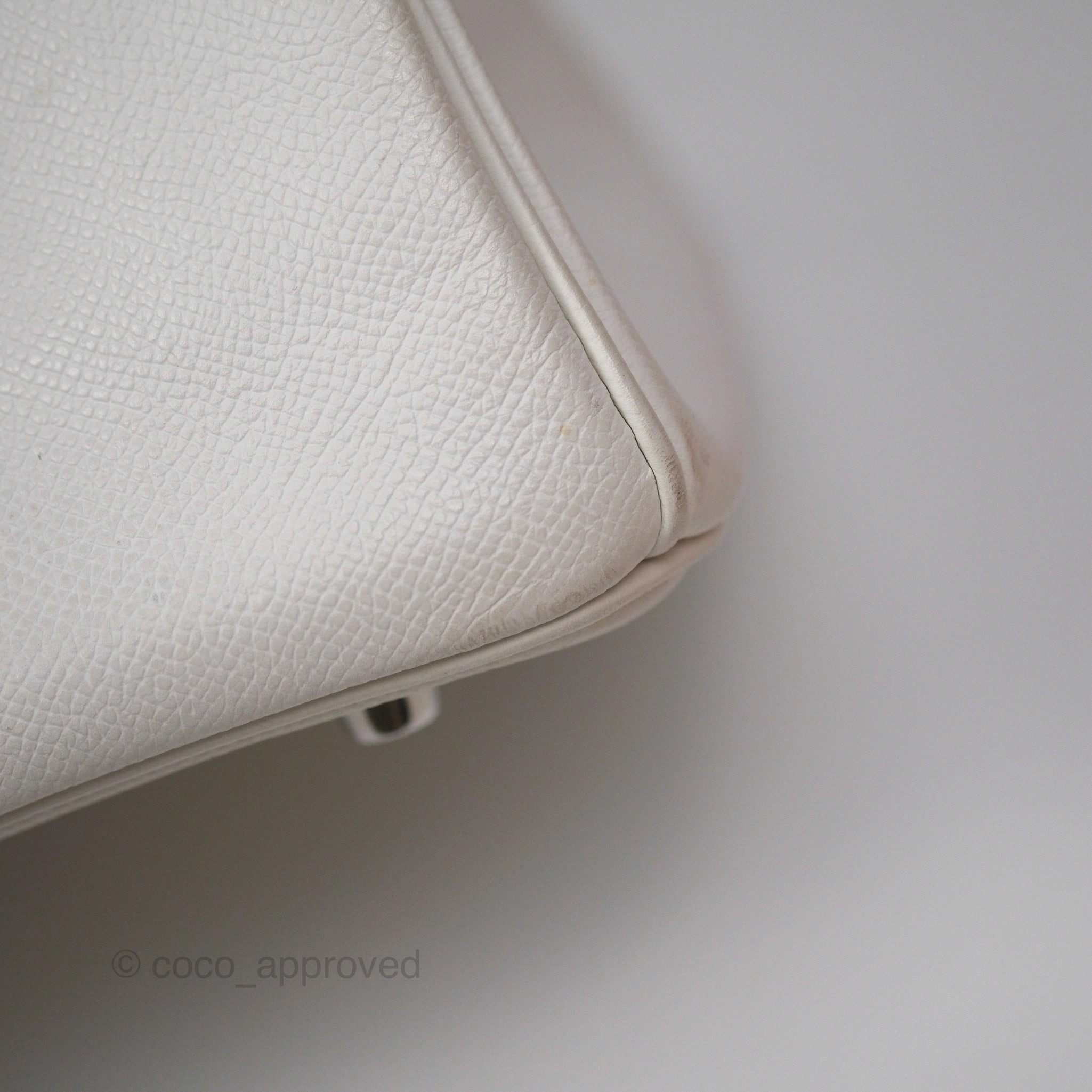 Herms Birkin 30 Retourne White Epsom Palladium Hardware